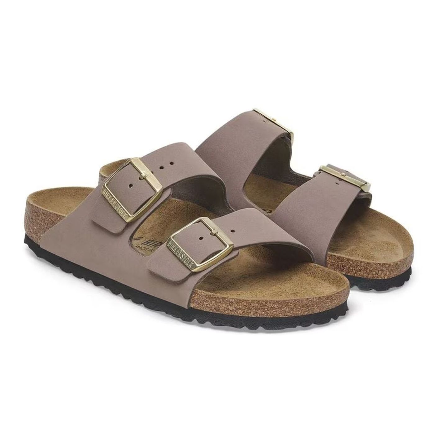 Birkenstock Arizona aus verblasstem lila Nubukleder