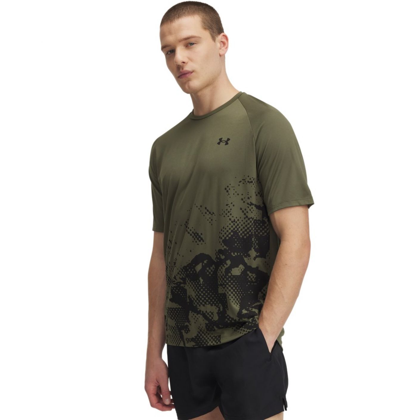 Under Armor Men's Tech Fade Marine OD Green/Black T-Shirt