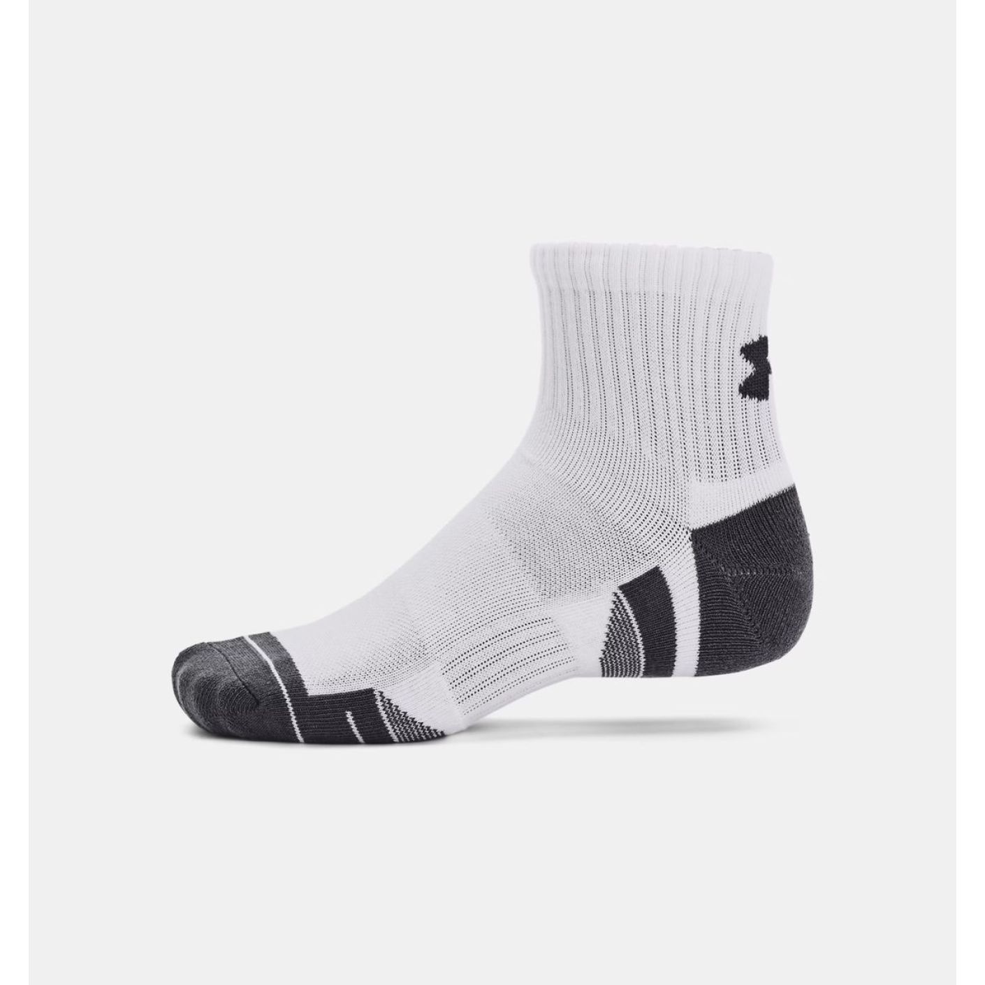 Under Armour Performance Cotton Quarter Socken 3 Paar Weiß/Pitch Gray