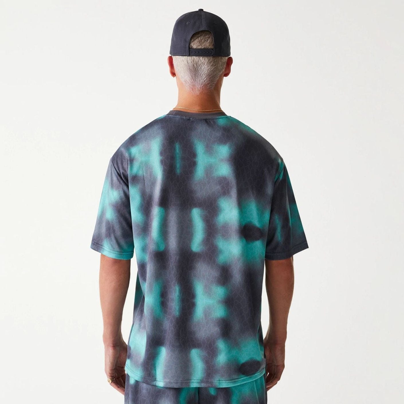 New Era Chicago Bulls NBA All Over Print Grünes Oversize-T-Shirt für Herren