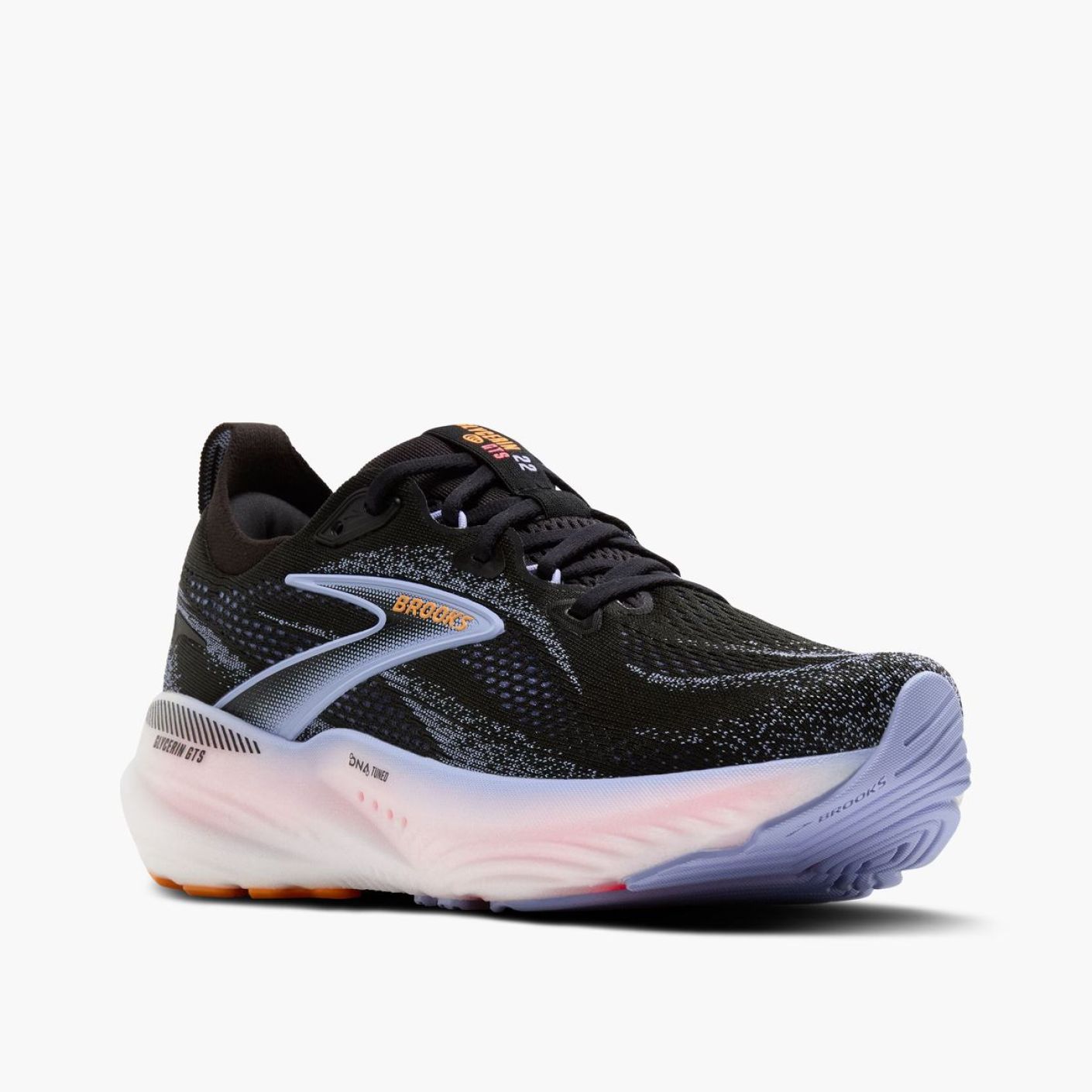 Brooks Glycerin GTS 22 Black/Blue Heron/Orange Women's