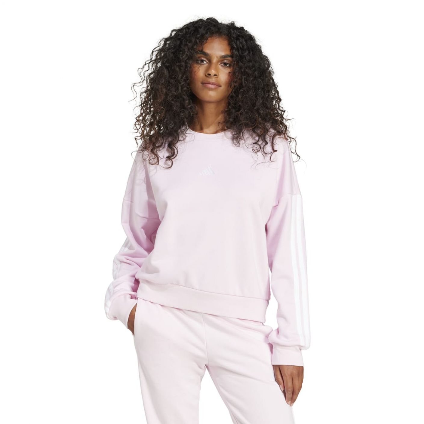 Adidas Felpa Essentials 3-Stripes French Terry Pink da Donna
