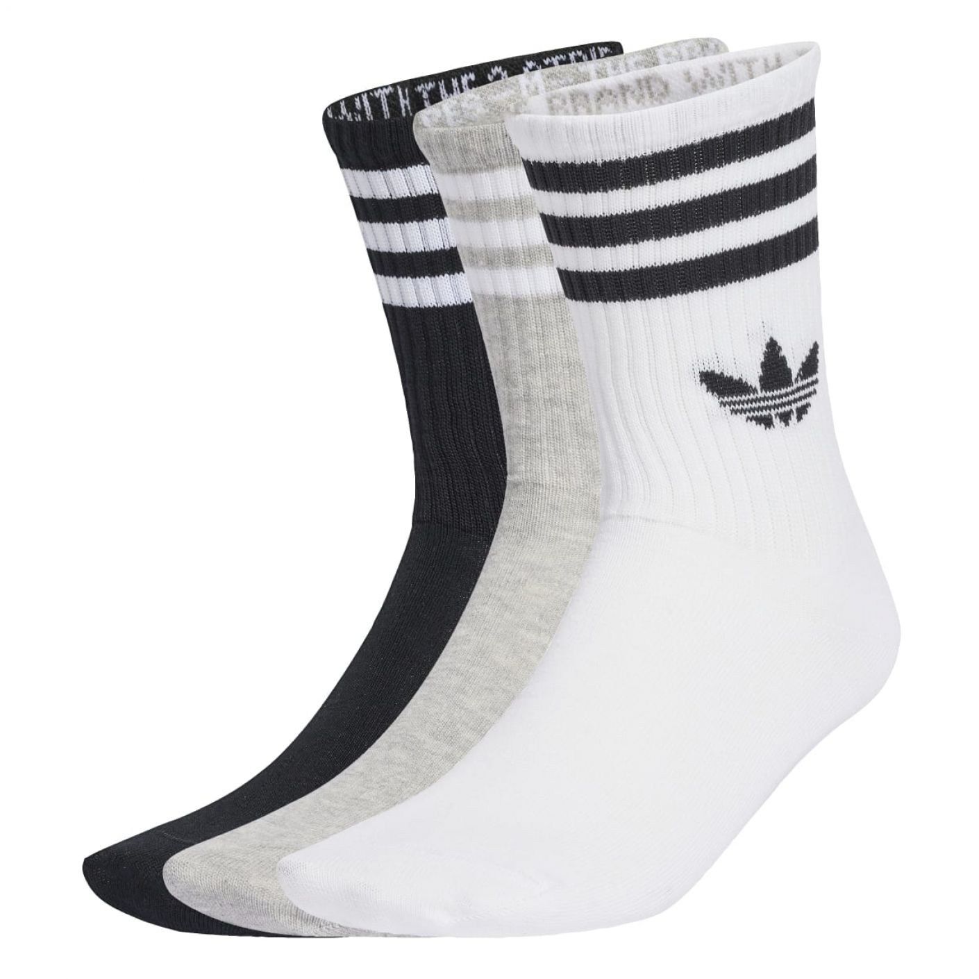 Adidas 3-Streifen Socken 3 Paar Weiß/Grau/Schwarz