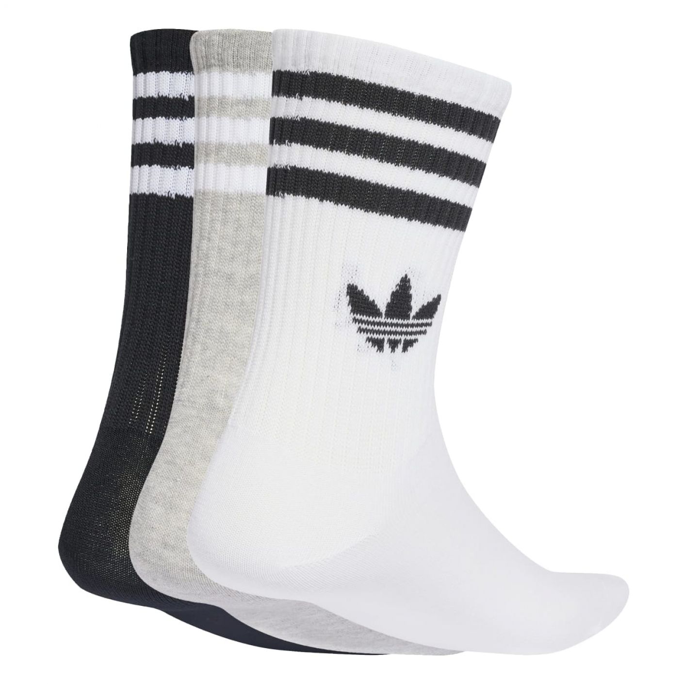 Adidas 3-Streifen Socken 3 Paar Weiß/Grau/Schwarz