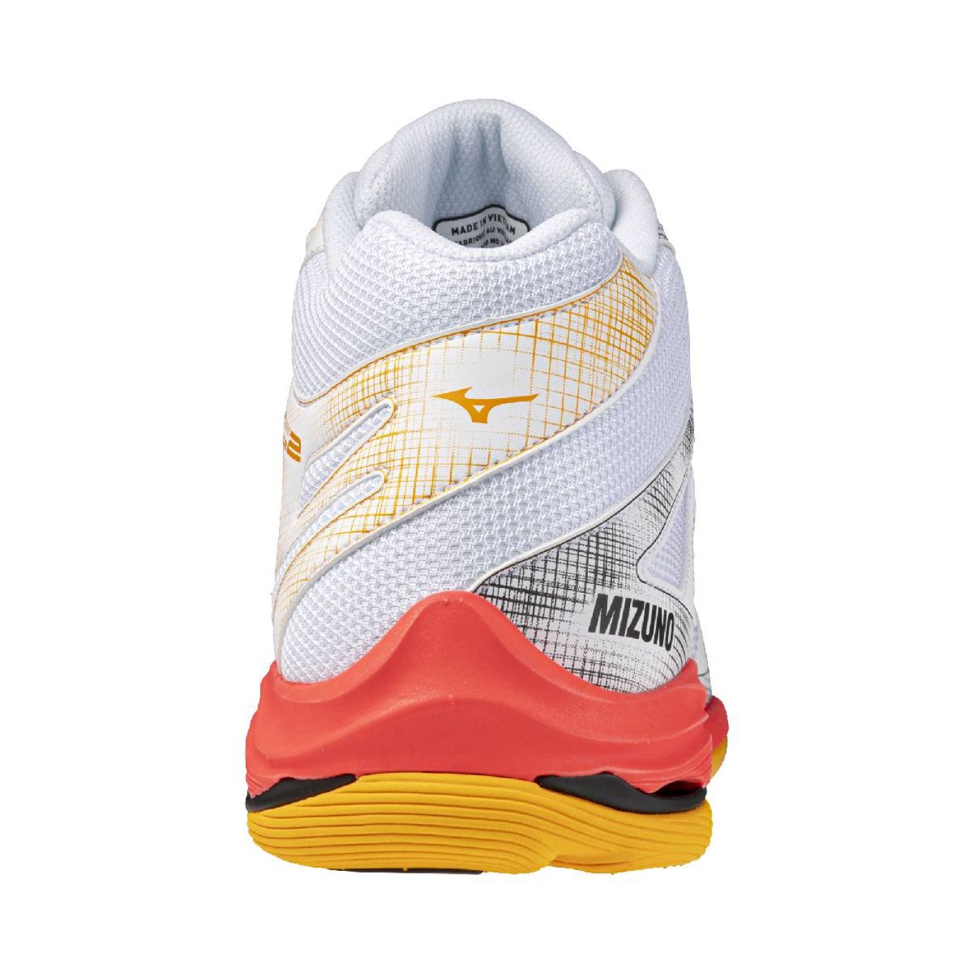 Mizuno Wave Voltage Mid White/FieryCoral2/Citrus