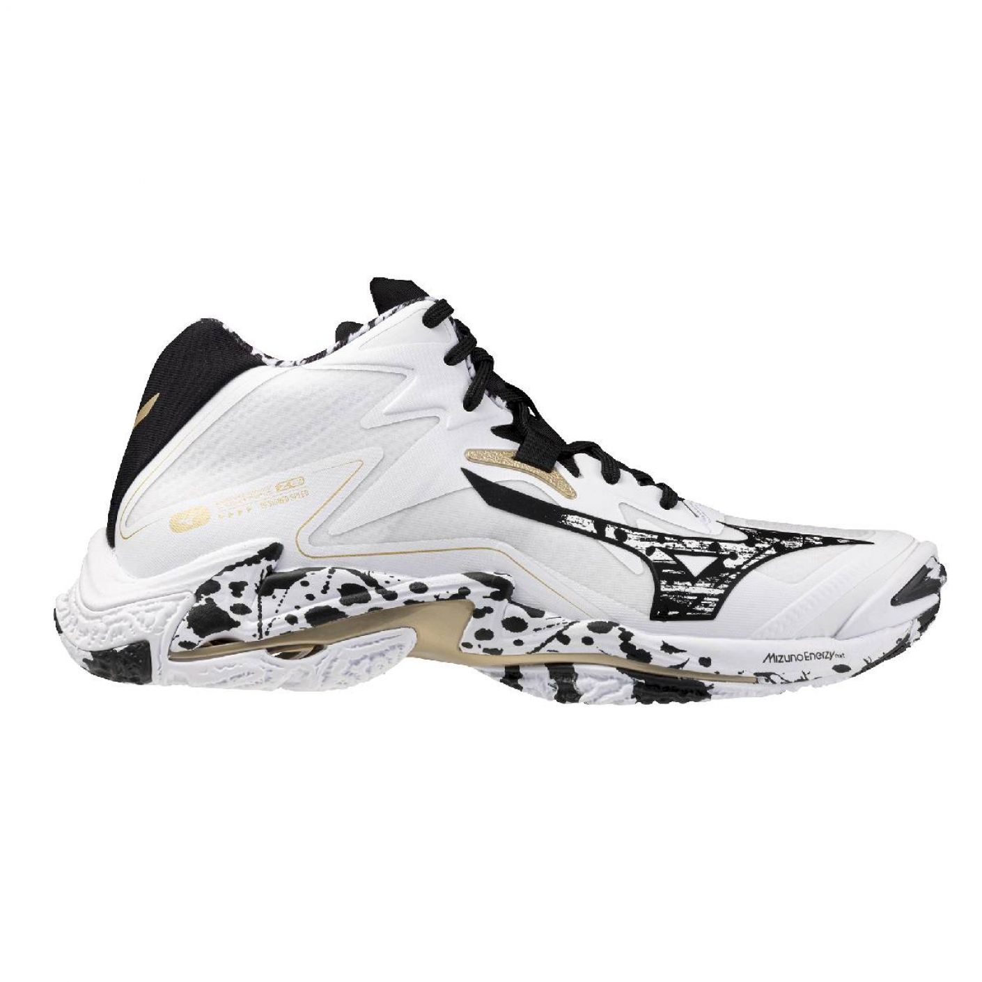 Mizuno Wave Lightning Z8 Mid White/Black/GEGold Kakizome Limited