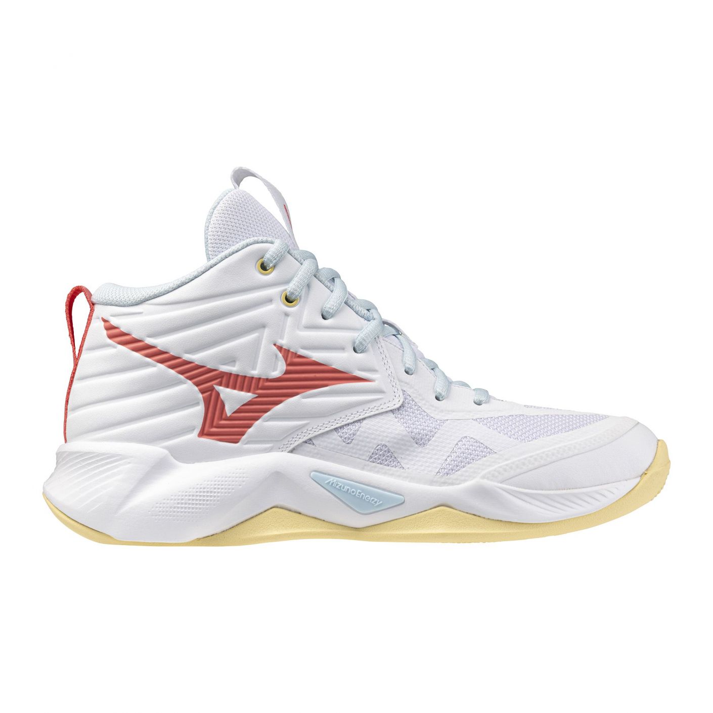 Mizuno Wave Momentum Pro Mid White/CalypsoCoral/PaleBanana for Women