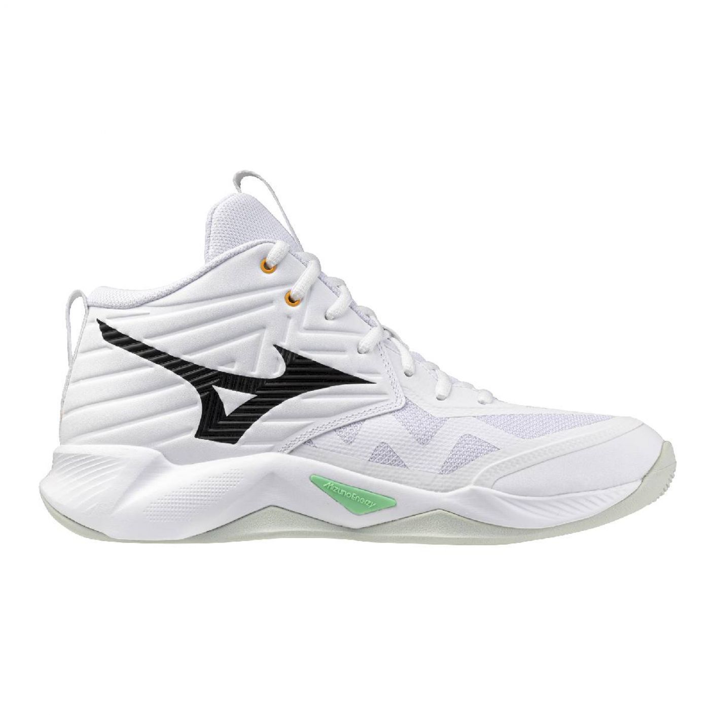 Mizuno Wave Momentum Pro Mid White/Black/FrozenEmerald Herren