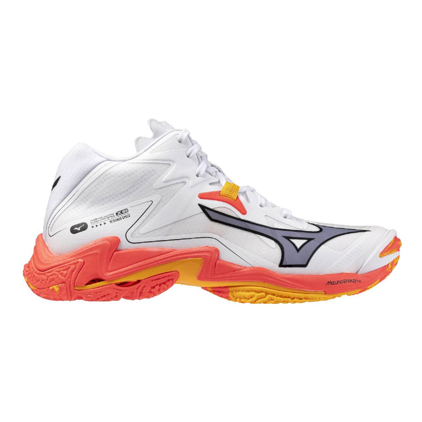 Mizuno Wave Lightning Z8 Mid Weiß/Feuerkoralle2/Zitrus