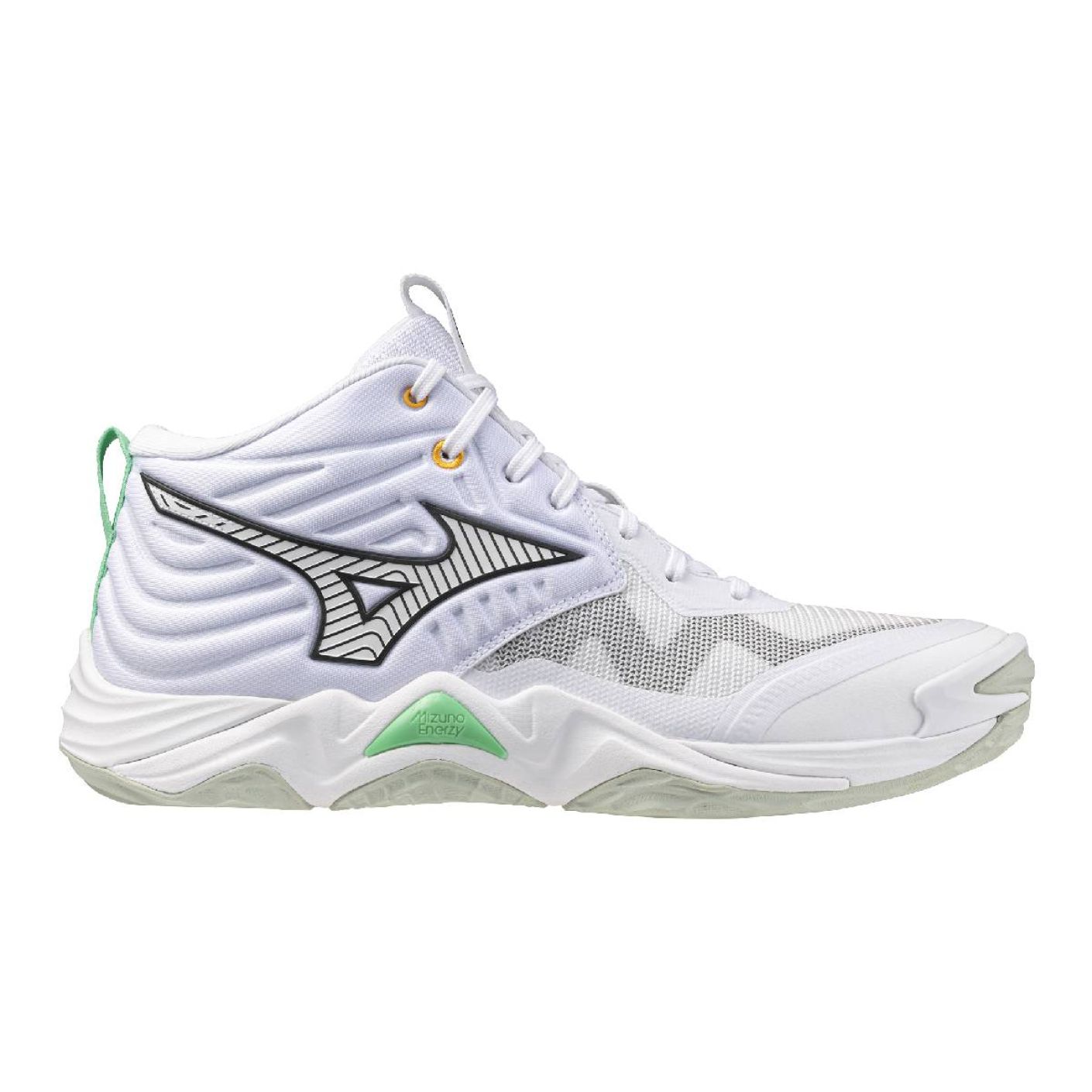 Mizuno Wave Momentum Elite Mid White/Black/FrozenEmerald Unisex