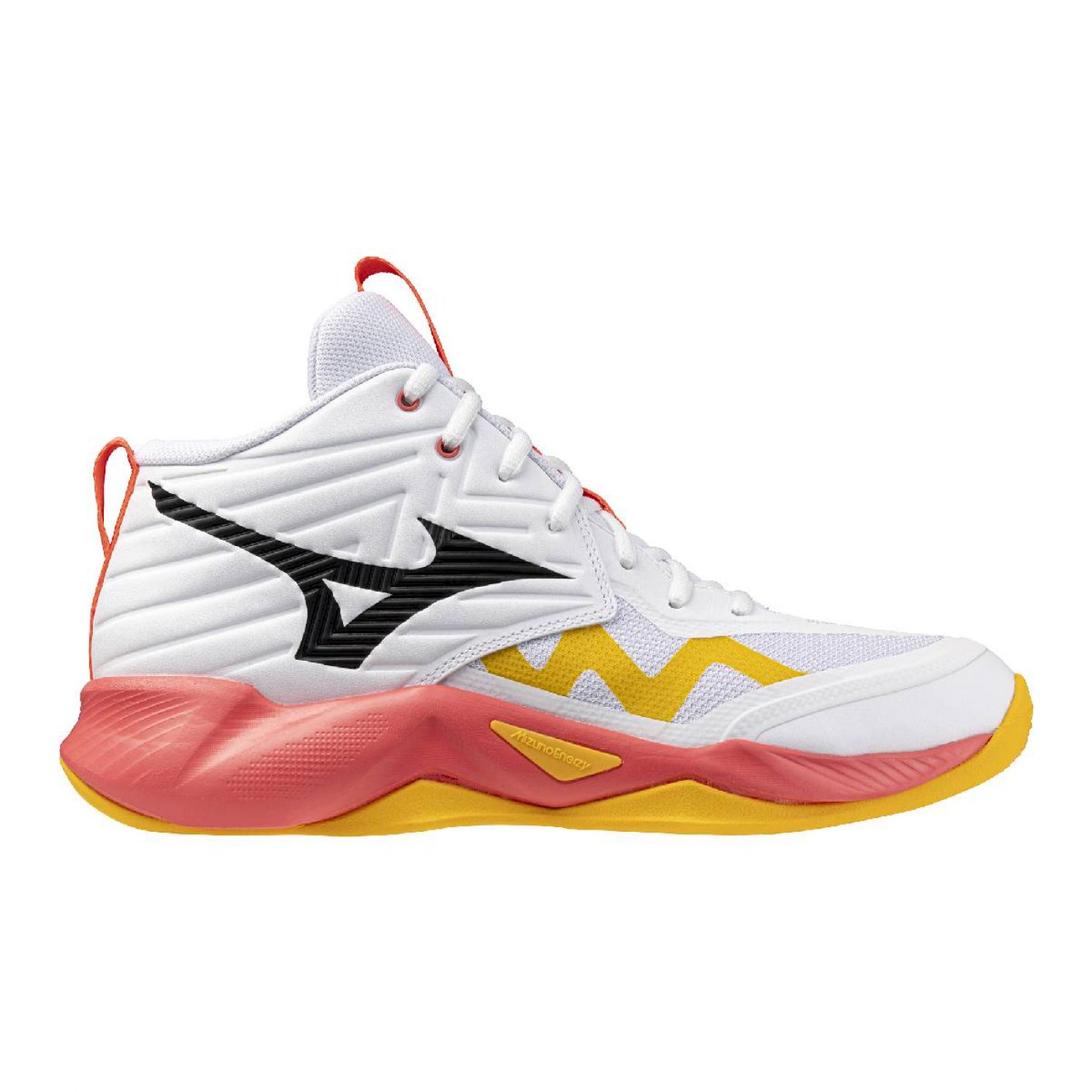 Mizuno Wave Momentum Pro Mid White/ FieryCoral2/ Citrus 