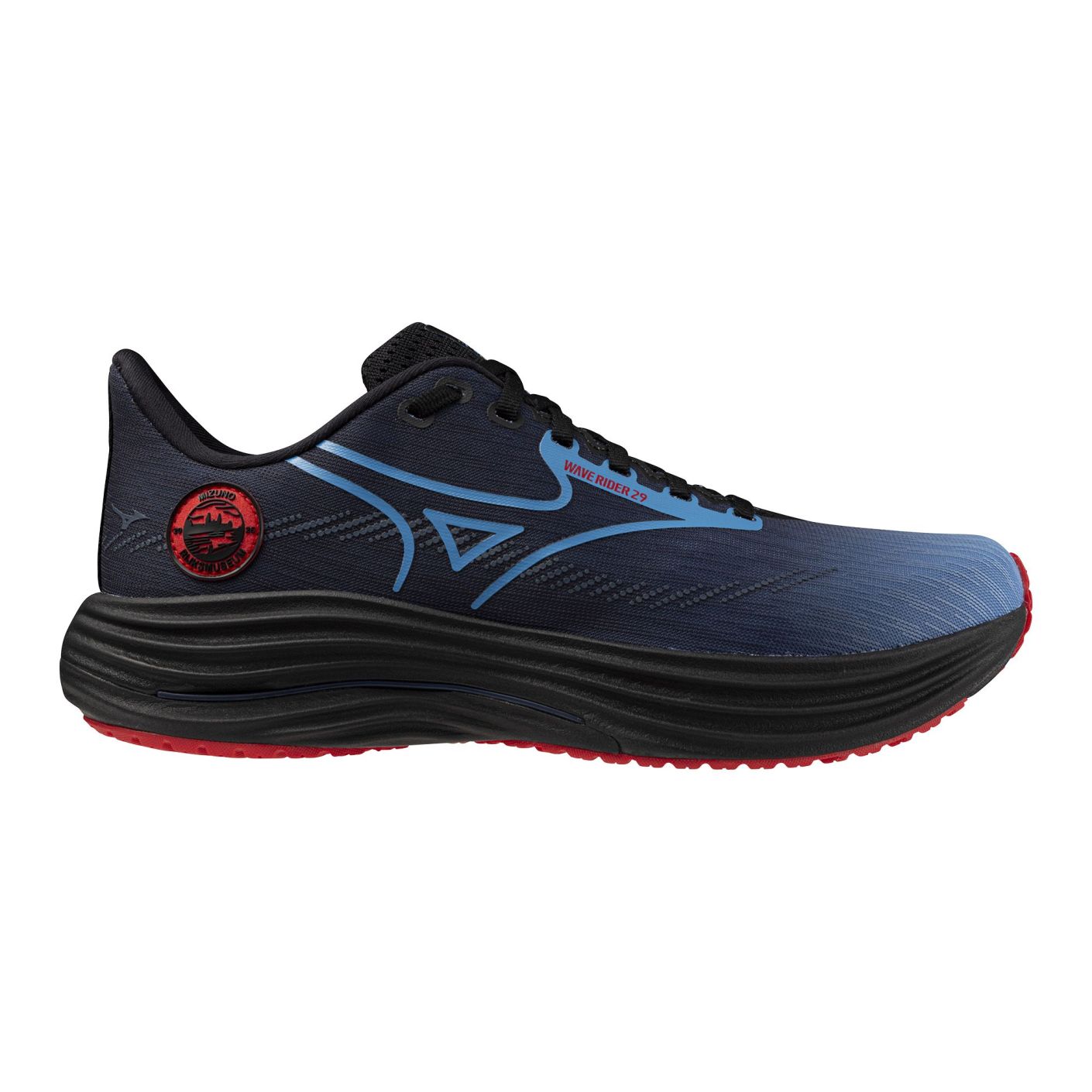 Mizuno Wave Rider 29 Amsterdam Black/ / HighRiskRed