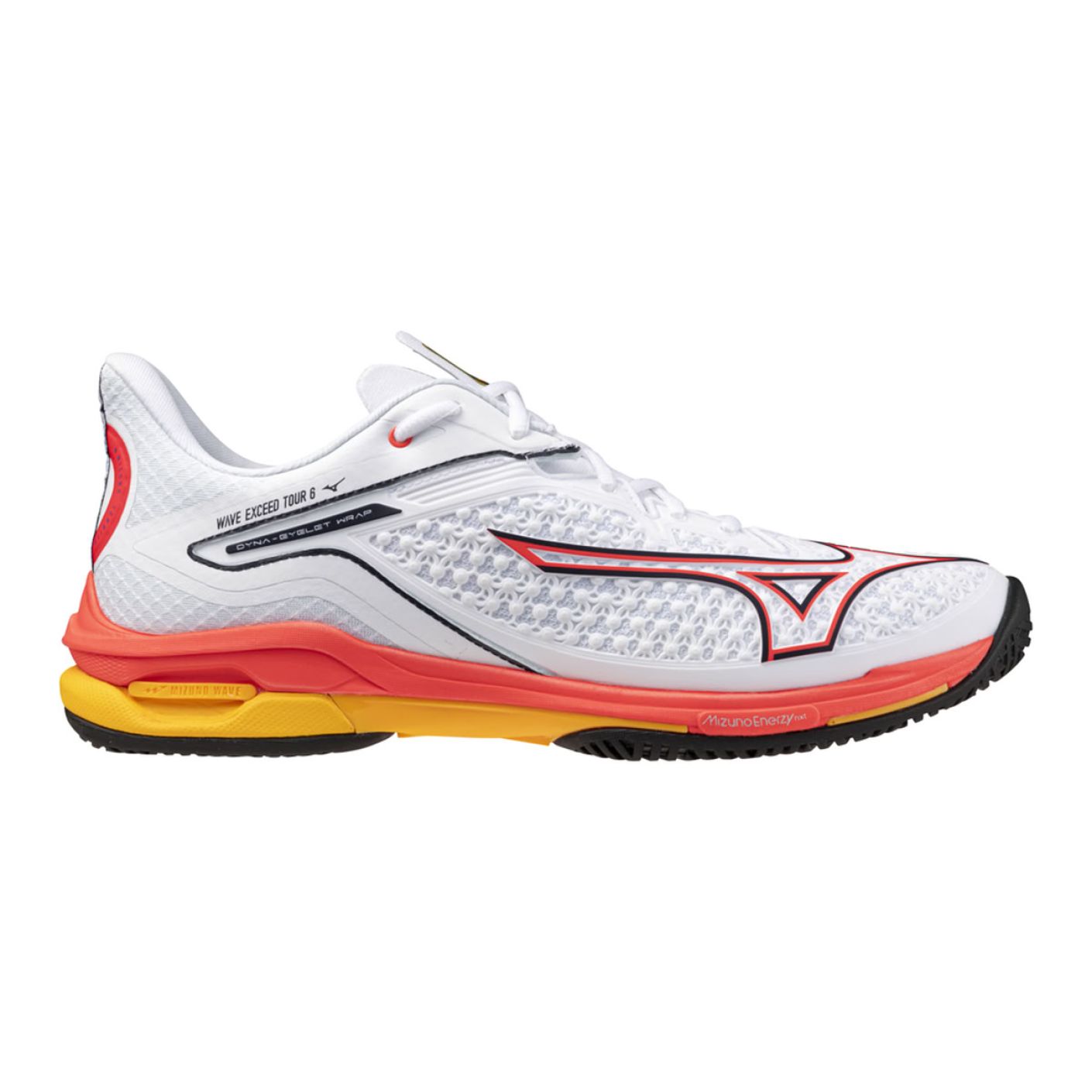 Mizuno Wave Exceed Tour All Court Weiß/FieryCoral2/Citrus