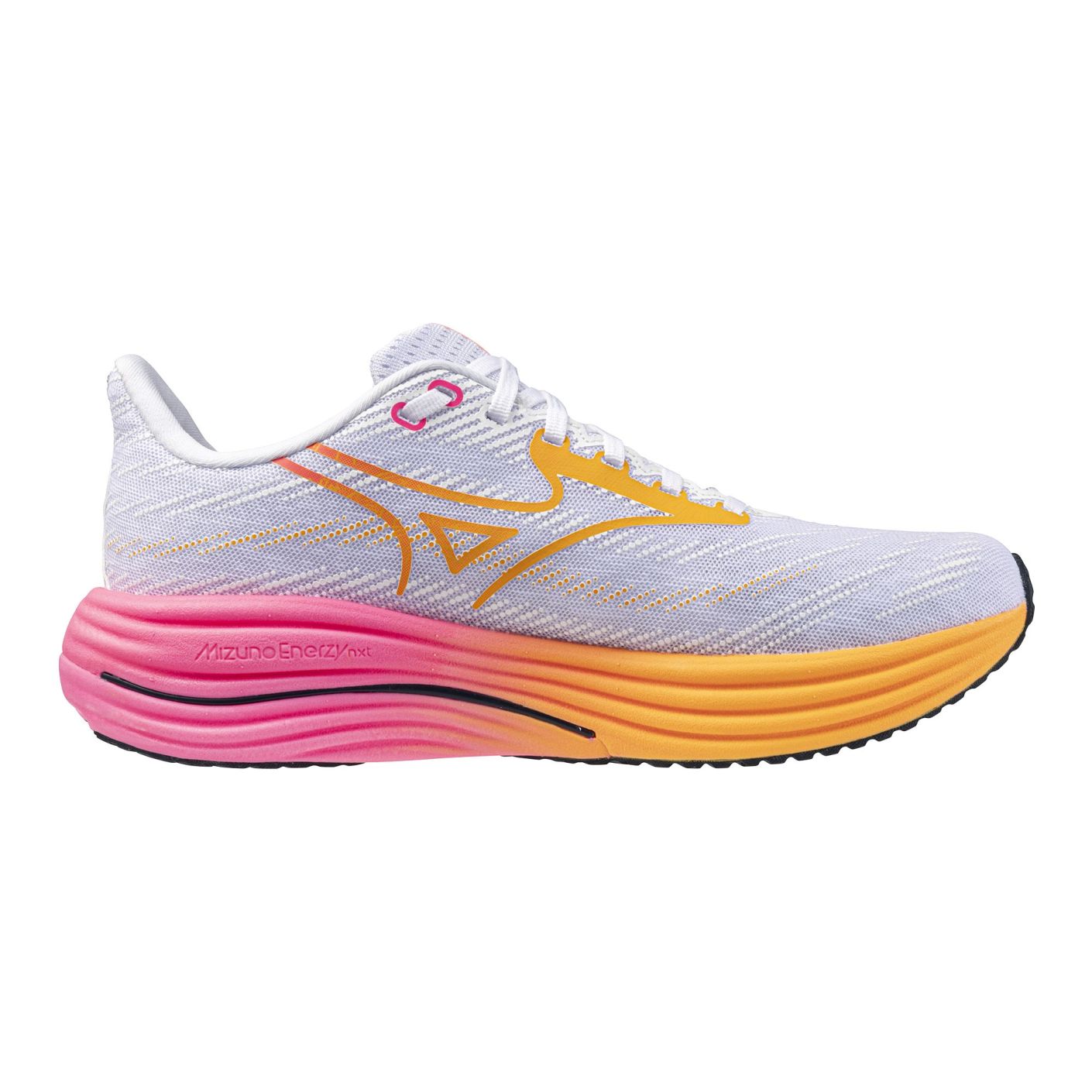 Mizuno Wave Rider 29 Hanabi White/Tang Orange/Pink Tetra da Uomo