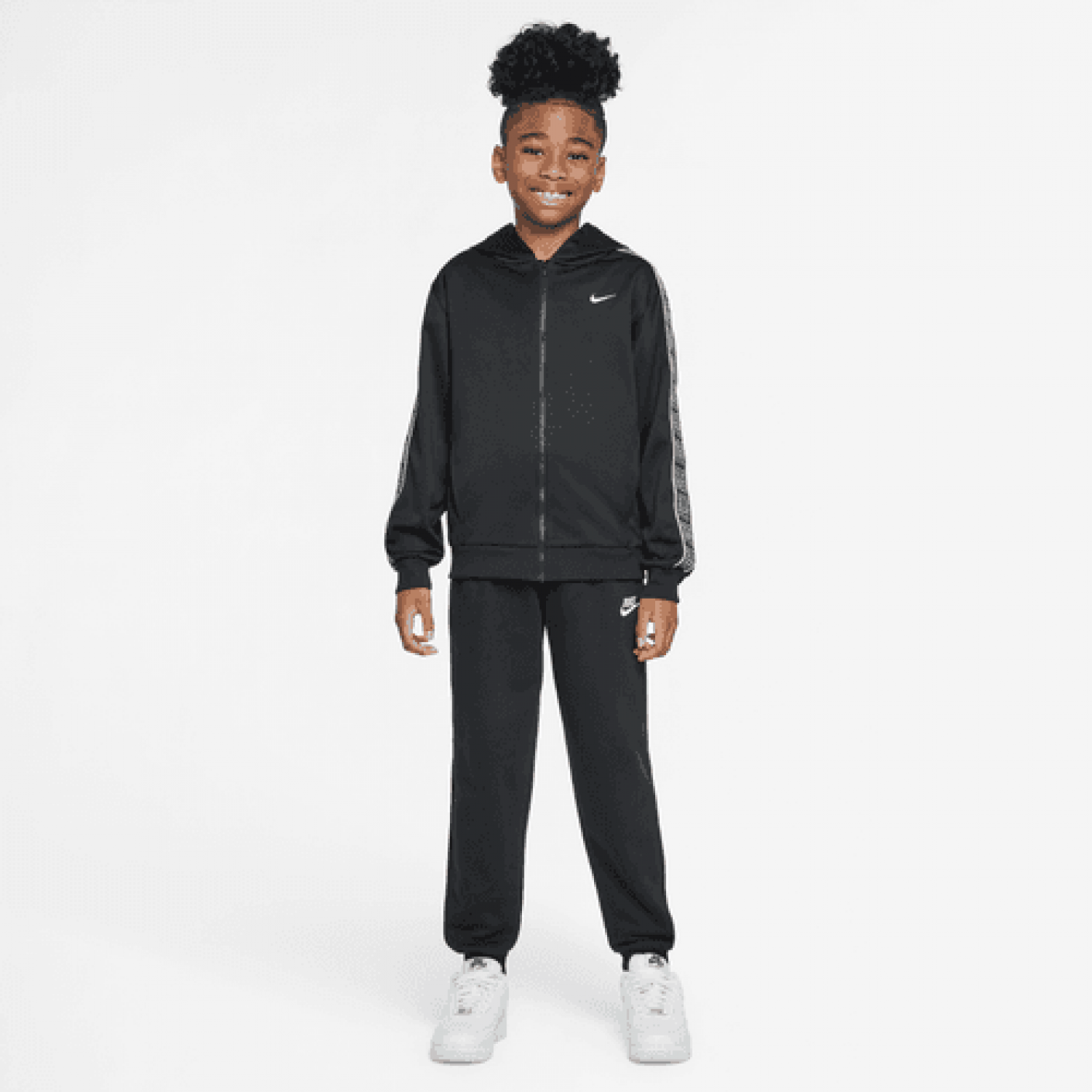 Nike Felpa in maglia con cappuccio Dri-Fit Black da Ragazzo