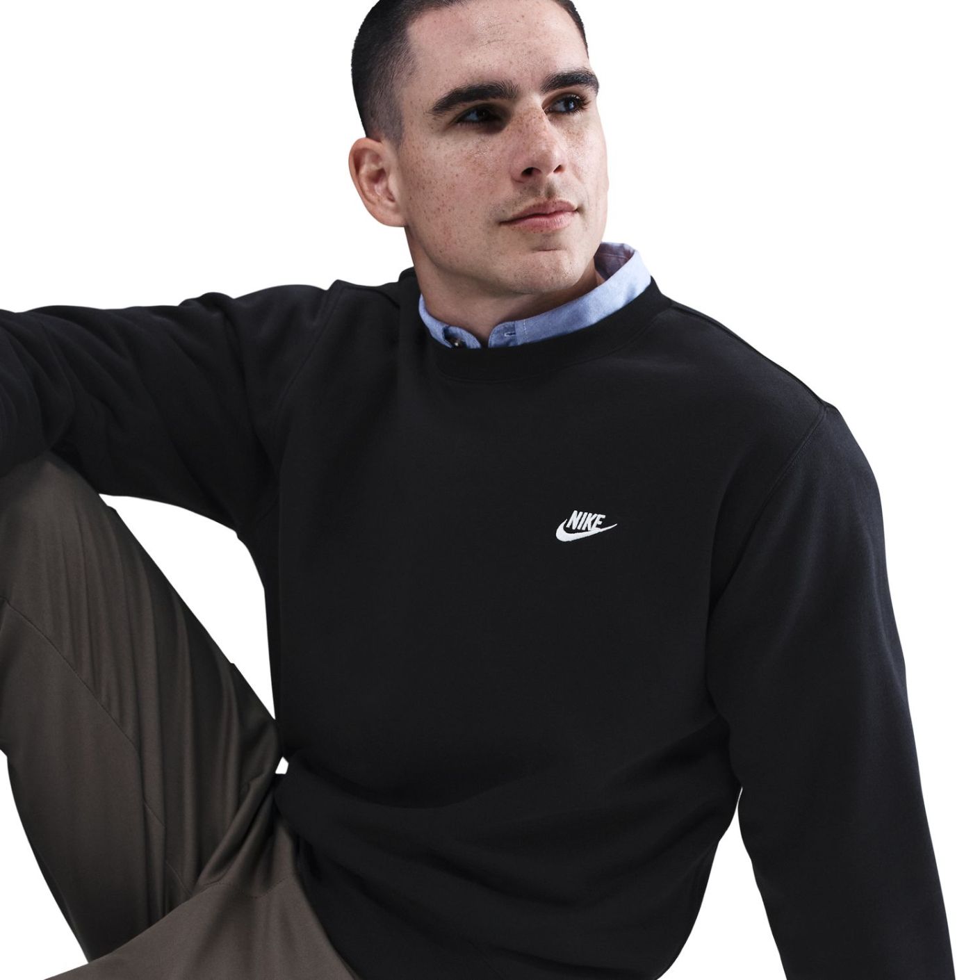 Nike Crew Fleece Black/White for Men