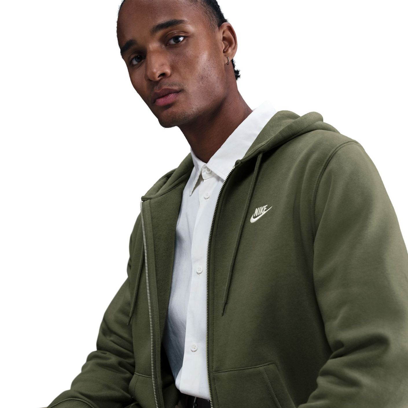 Nike Kapuzenpullover Fullzip Medium Olive/White für Herren