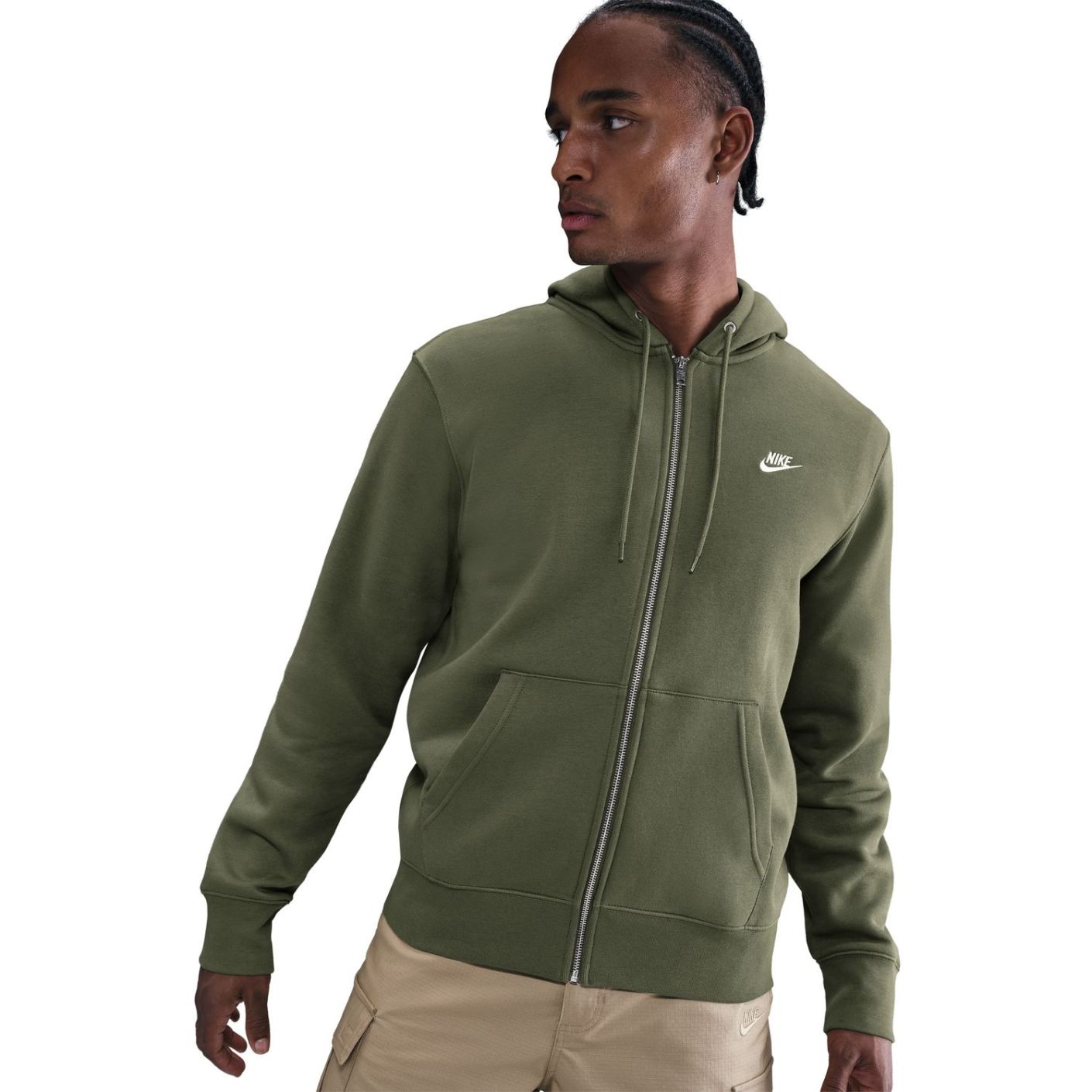 Nike Kapuzenpullover Fullzip Medium Olive/White für Herren