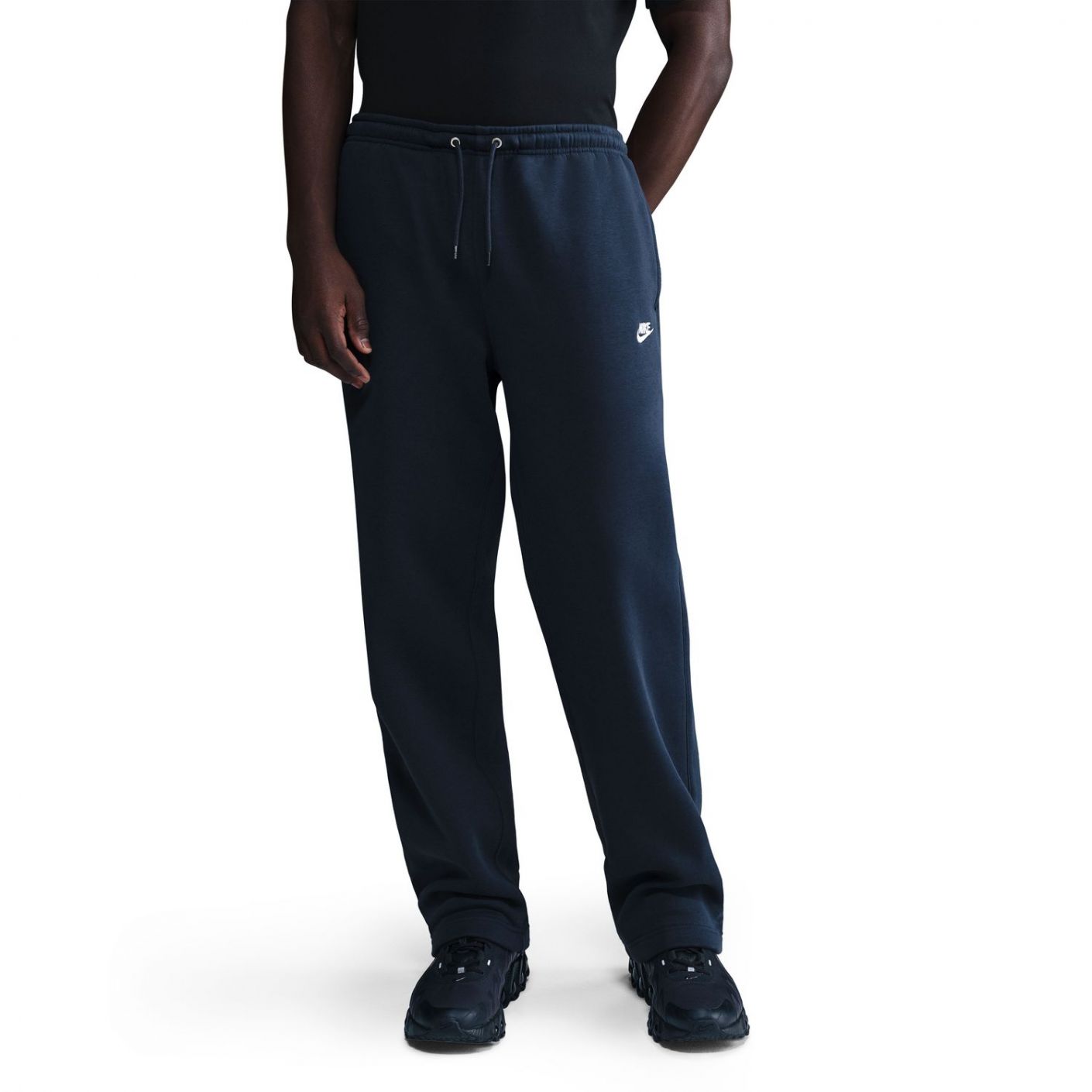 Nike Pantaloni Club in Fleece Obsidian/White da Uomo