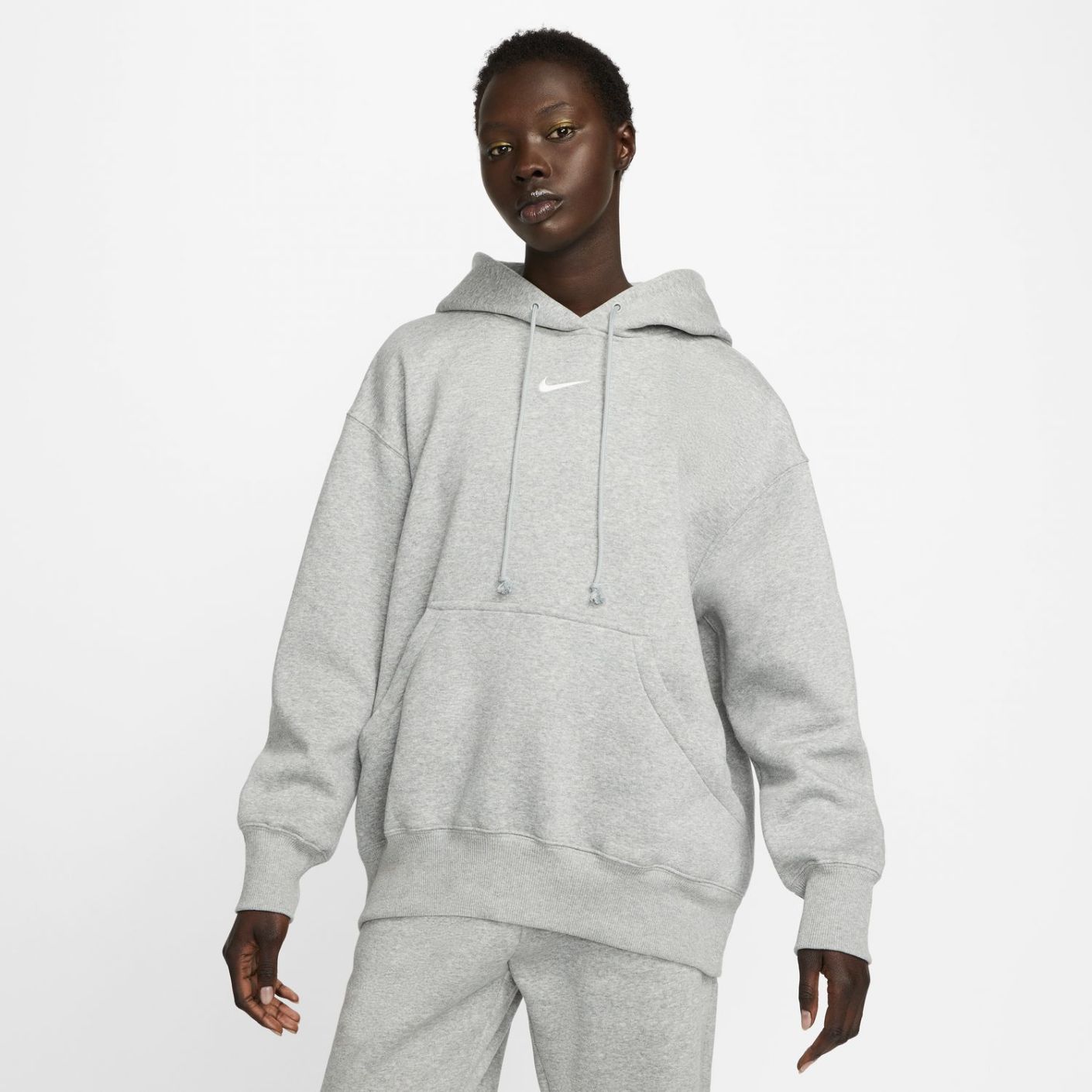 Nike Phoenix Fleece Hoodie Dark Grey Heather/Sail for Women
