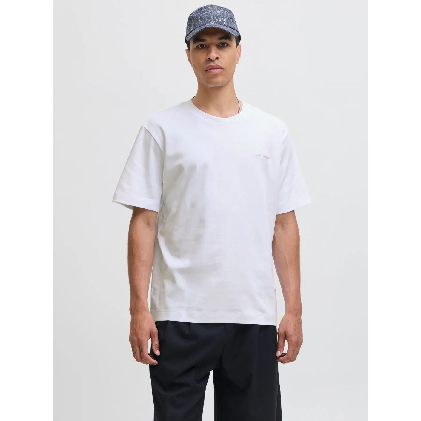 Jack & Jones T-Shirt Jcofusion Interlock Bright White da Uomo