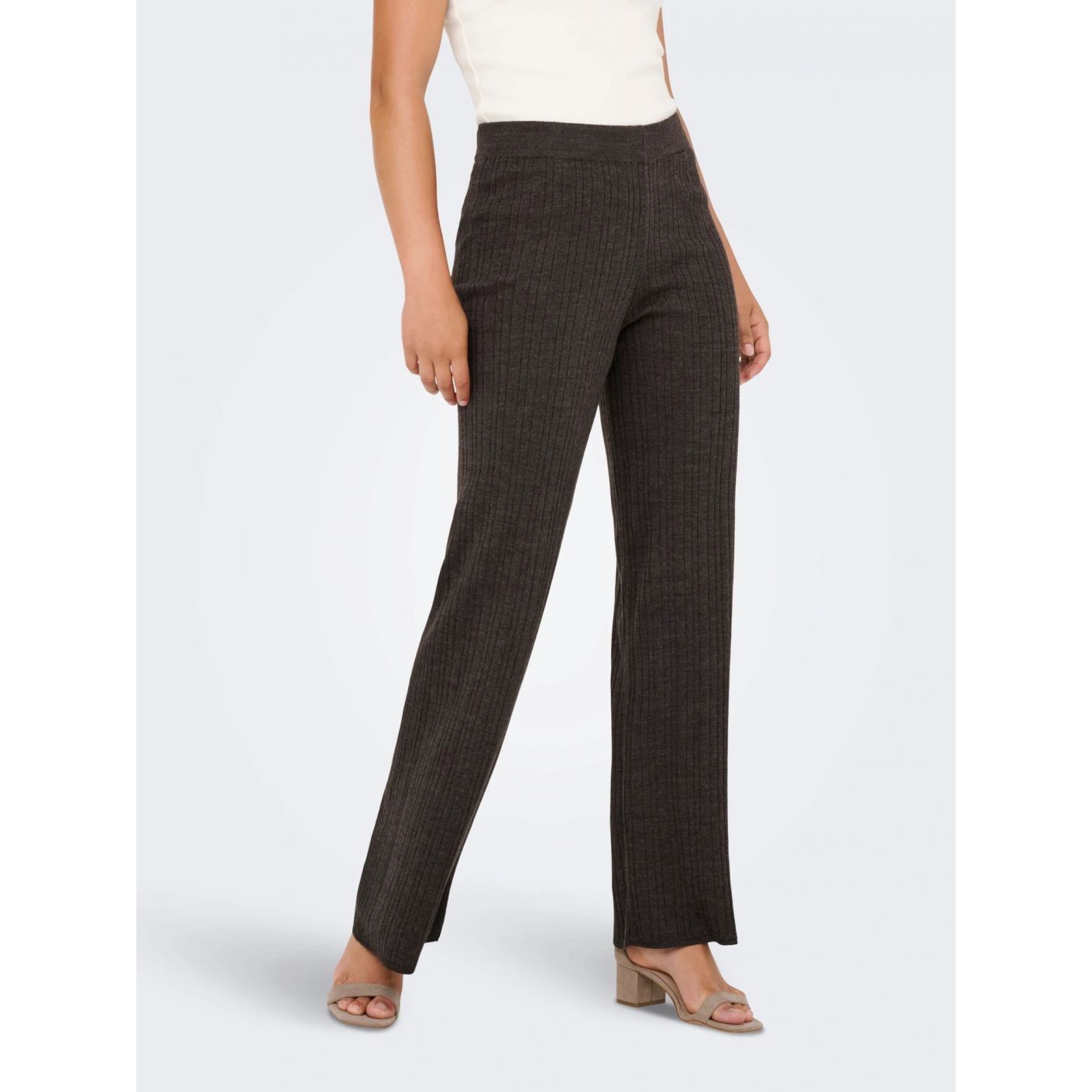 Only Pantaloni in maglia Onlthea Baggy Fit Chocolate Torte da Donna