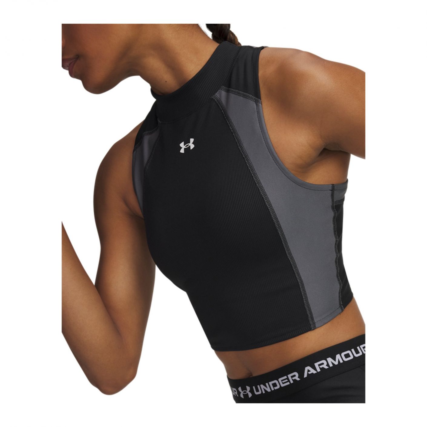 Under Armour Canotta HeatGear Rib Black/Casterock/White da Donna