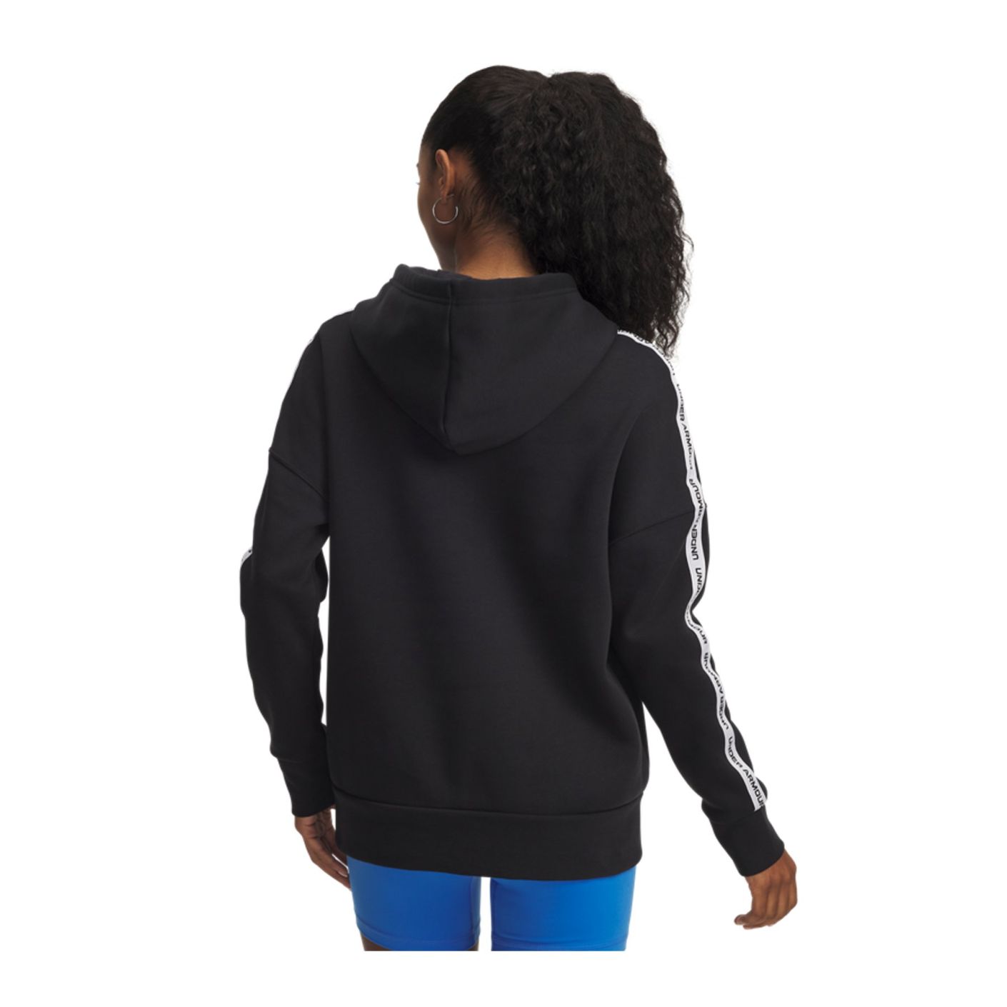 Under Armour Damen Icon Fleece-Kapuzenpullover mit Klebeband in Schwarz/Weiß