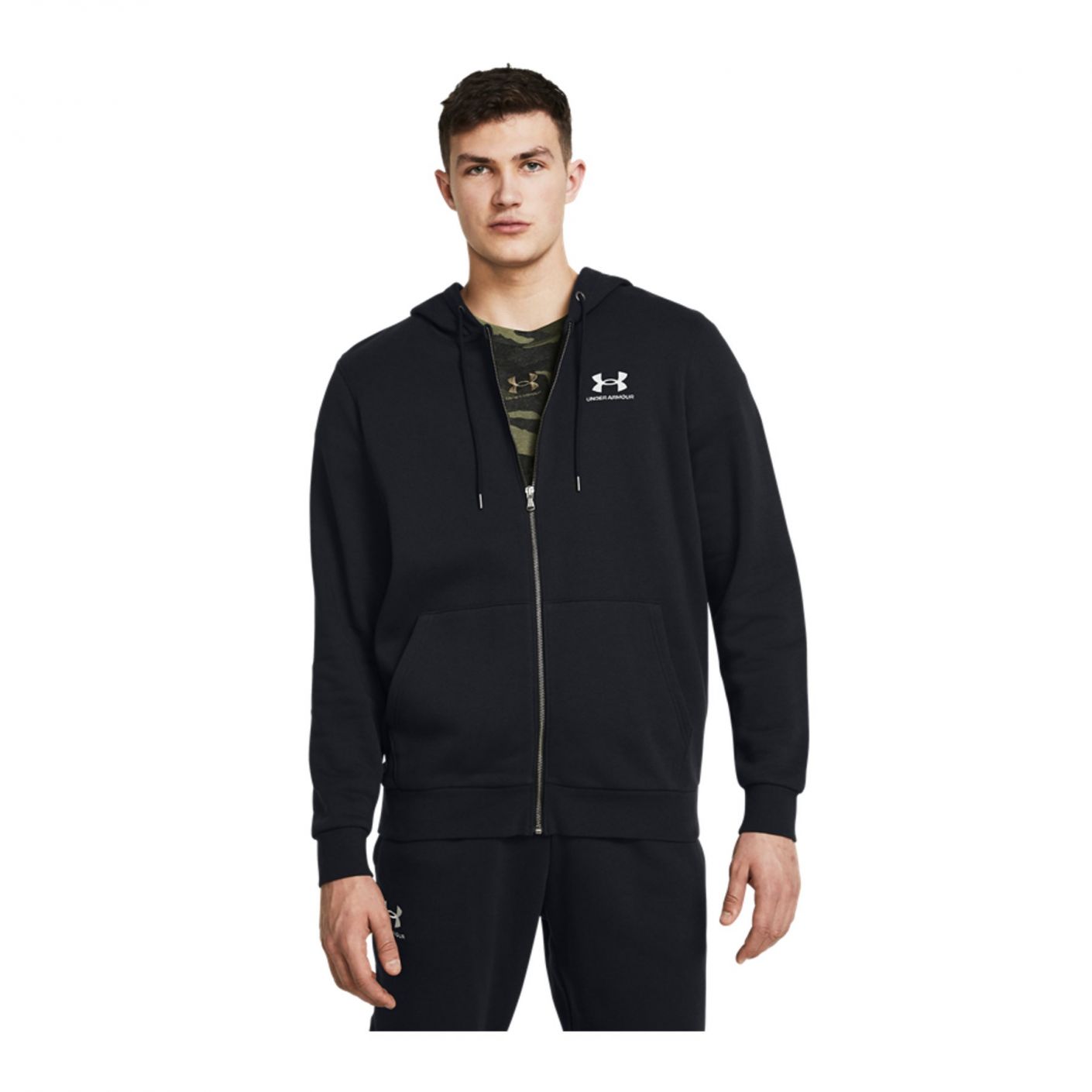 Under Armour Icon Fleece Full Zip Schwarzes Sweatshirt für Herren