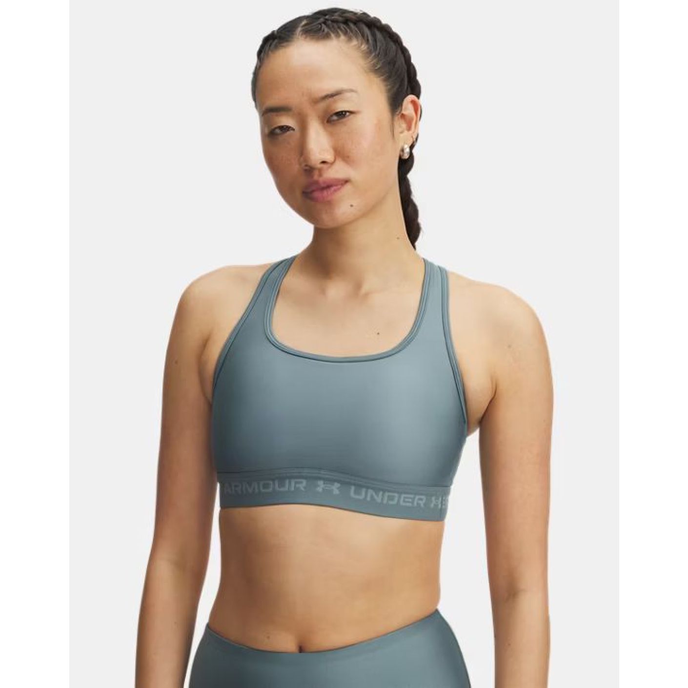 Under Armour Crossback Mid Bra Tech Grau