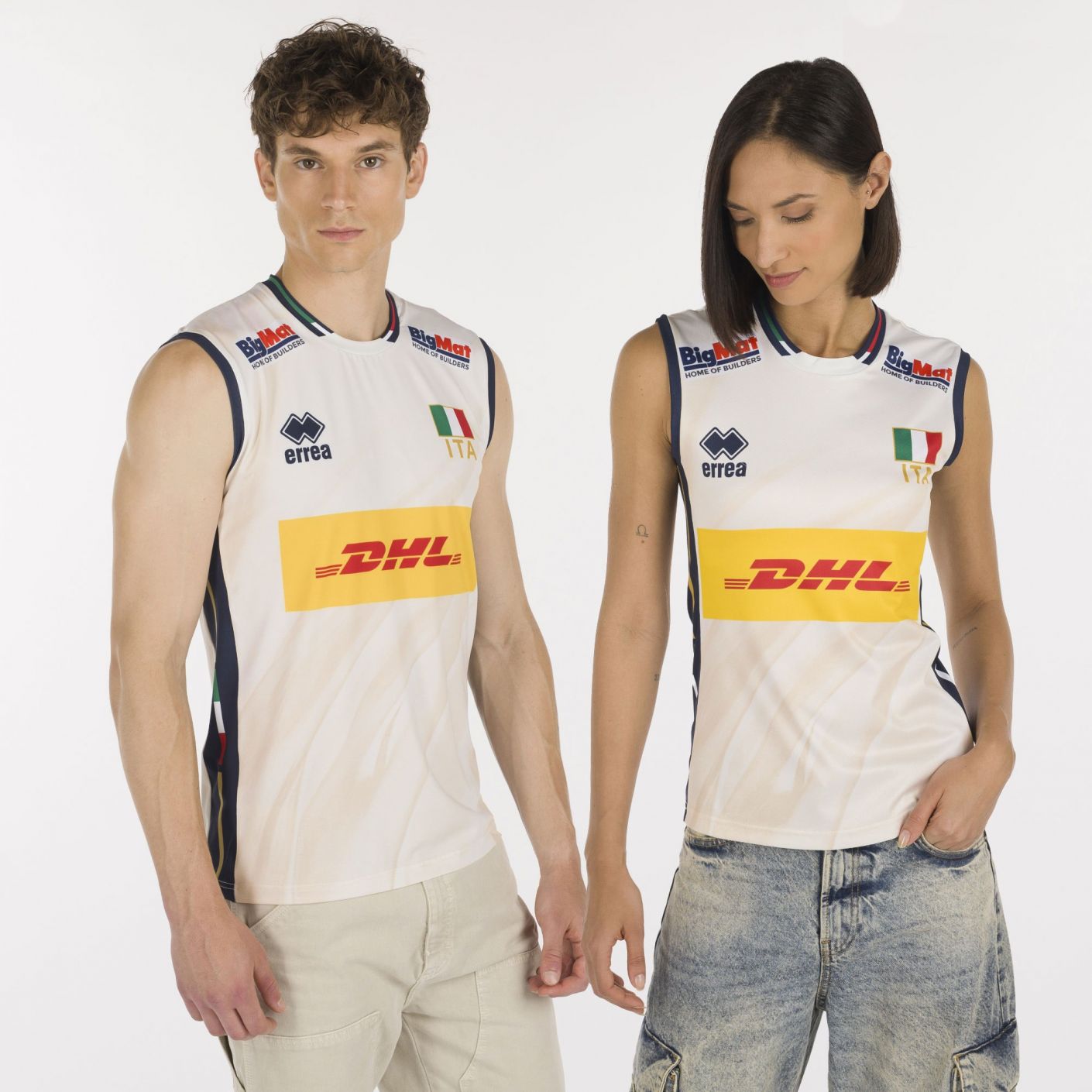 Errea Unisex FIPAV Weißes Match-Trikot