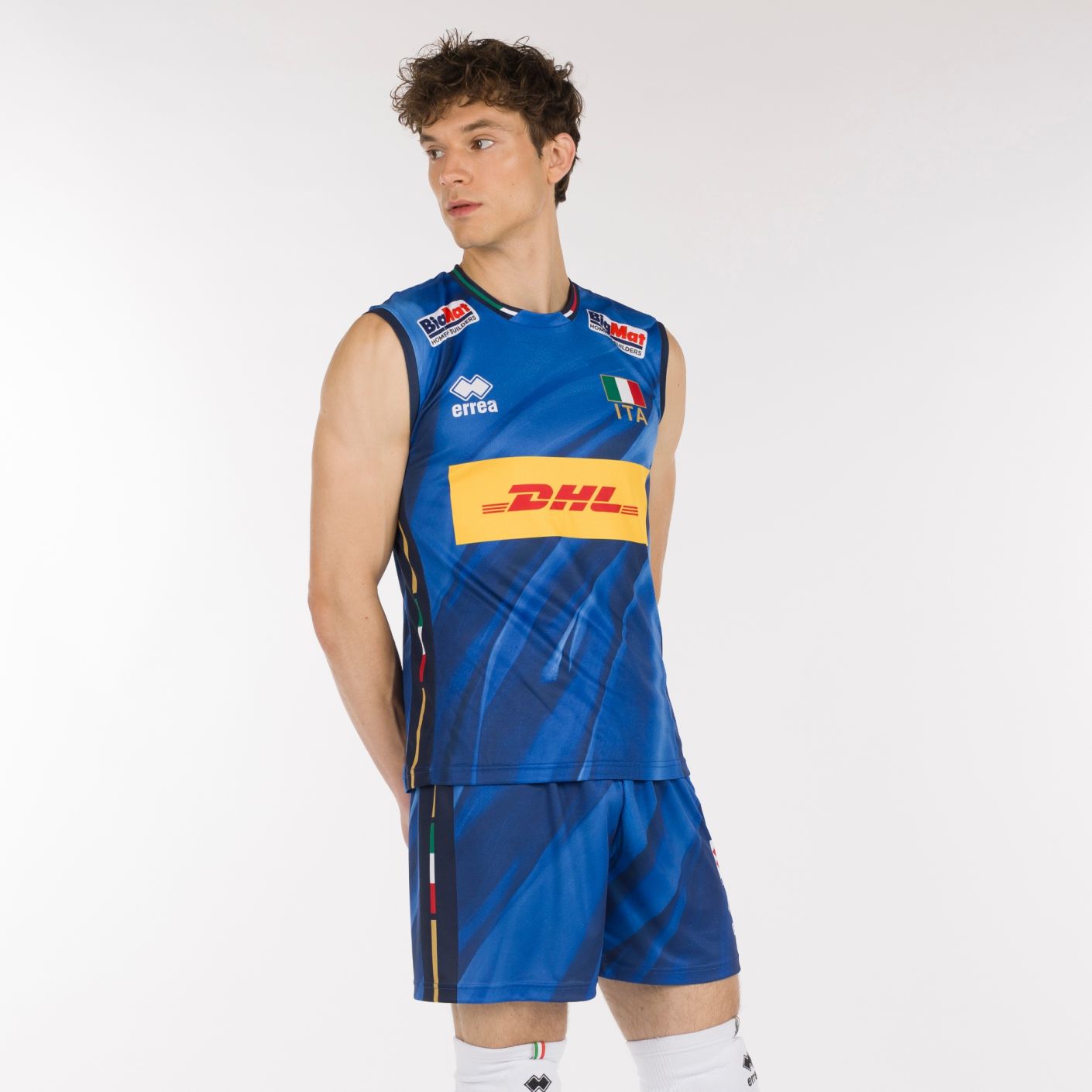 Errea FIPAV 25/26 Blaues Match-Trikot für Herren