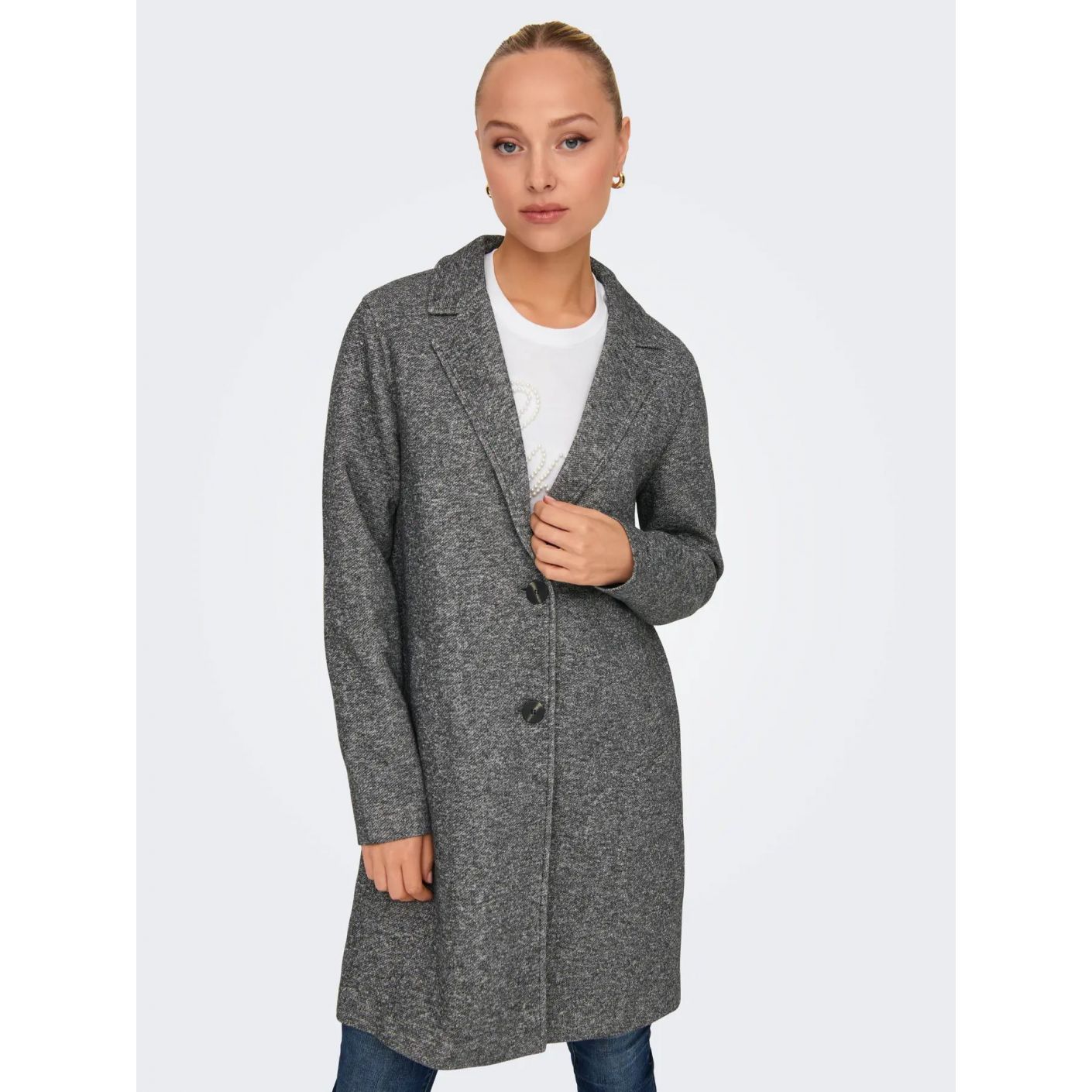 Only Cappotto Onlsedona Dark Grey Melange da Donna