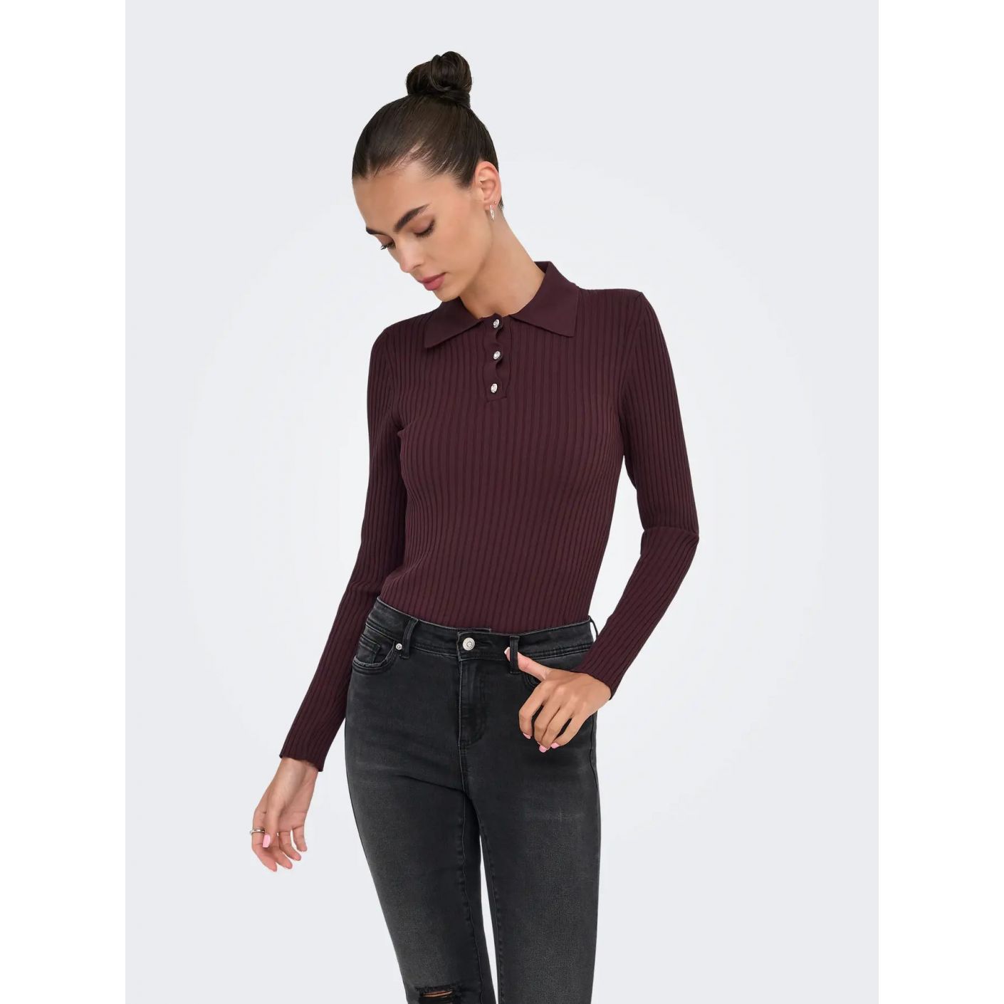 Only Polo Onlelisa a manica lunga Winetasting da Donna 