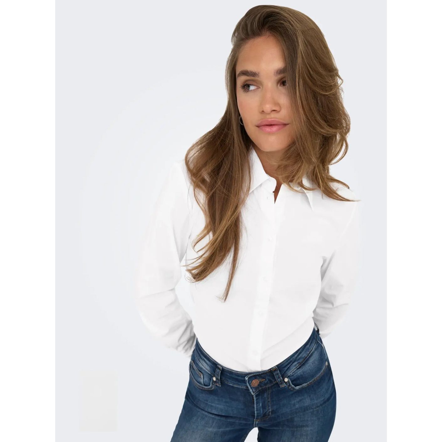 Only Onlbie Slim-Fit Shirt Bright White für Damen