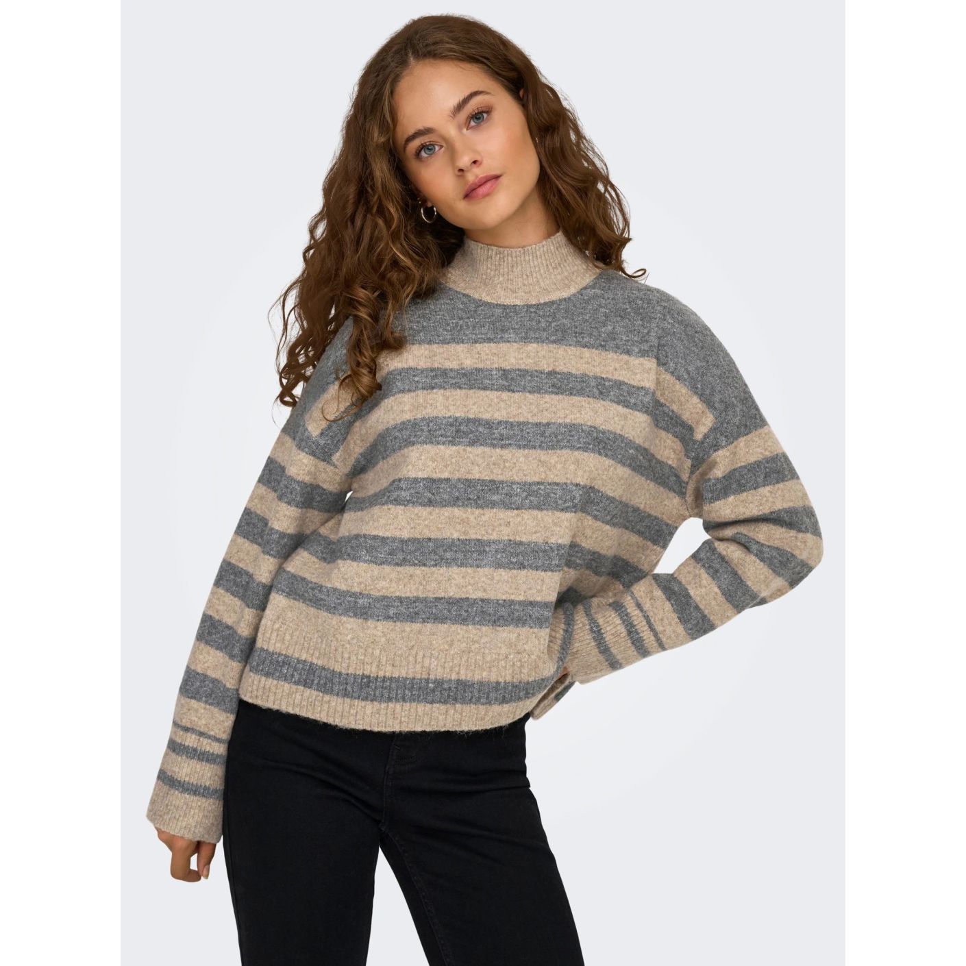 Only Pullover Onlheidi Mittelgrau/Tannin für Damen