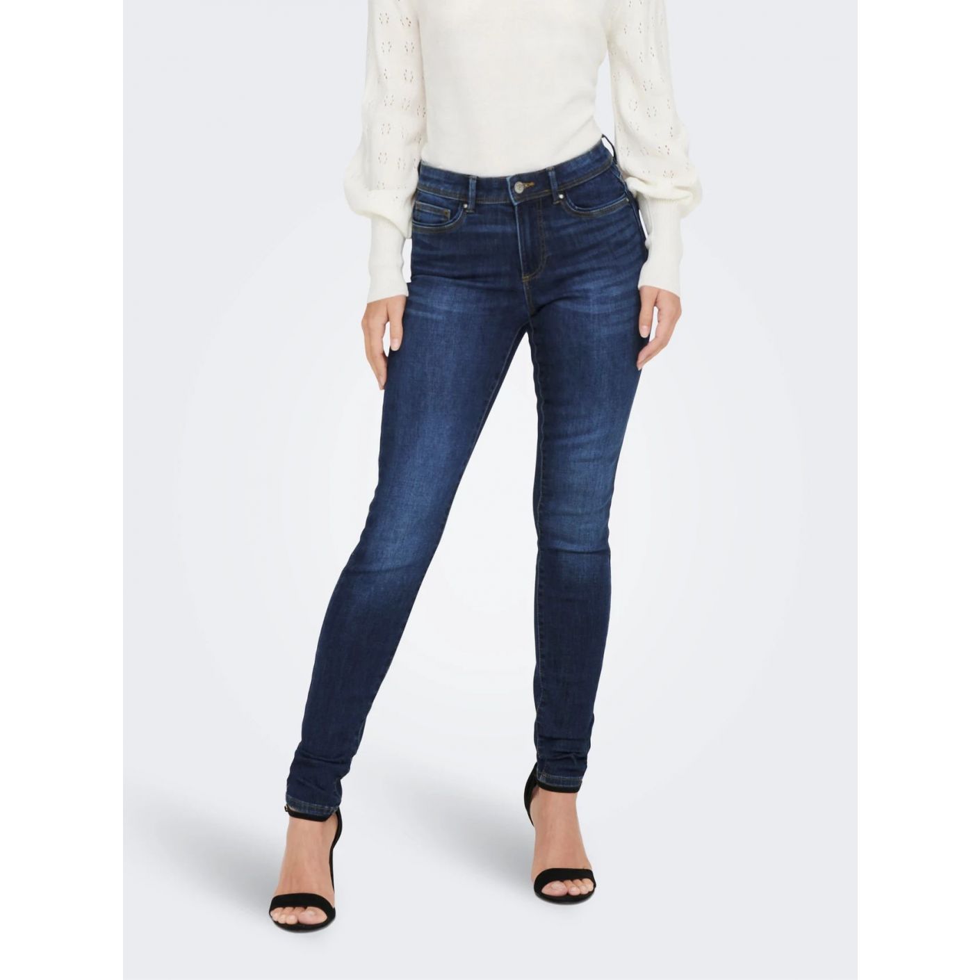 Only Jeans Onlwauw vita media Skinny Fit Dark Blue da Donna