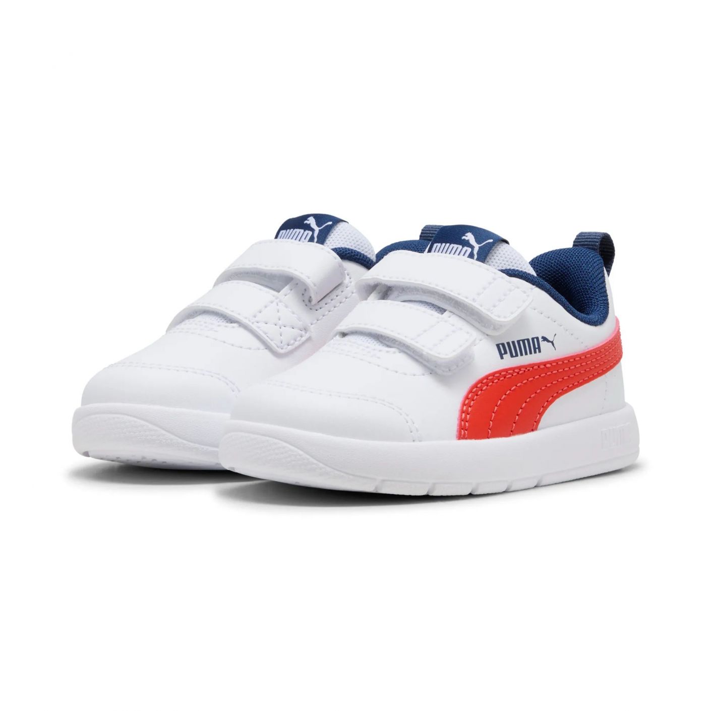 Puma Courtflex V3 V Infant White/Fierce Red/Persian Blue