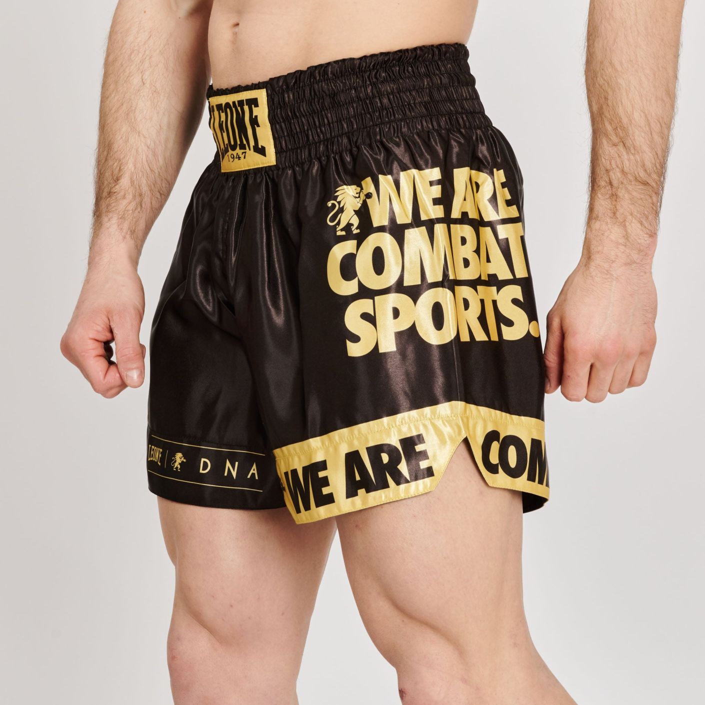 Leone Short Kick-Thai DNA Schwarz/Gold für Herren