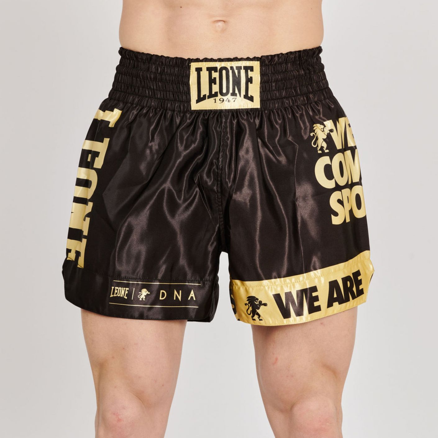 Leone Short Kick-Thai DNA Nero/Oro da Uomo