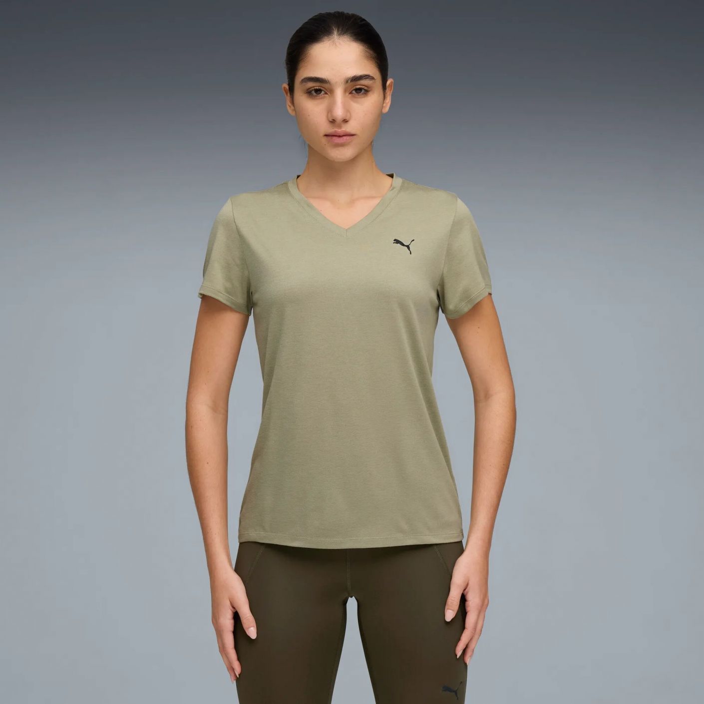 Puma T-Shirt con scollo a V TAD Lux Army da Donna