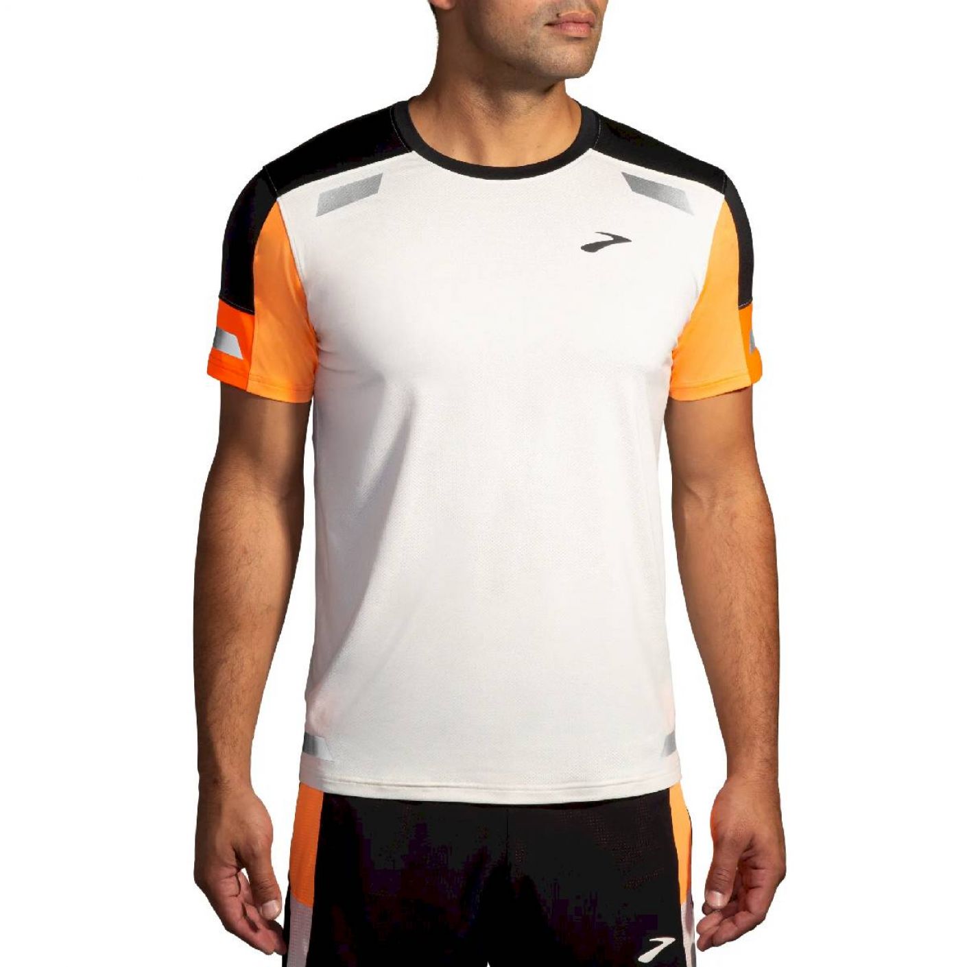 Brooks Run Visible Short Sleeve 2.0 Ecru/Fluoro Flash/Black for Men