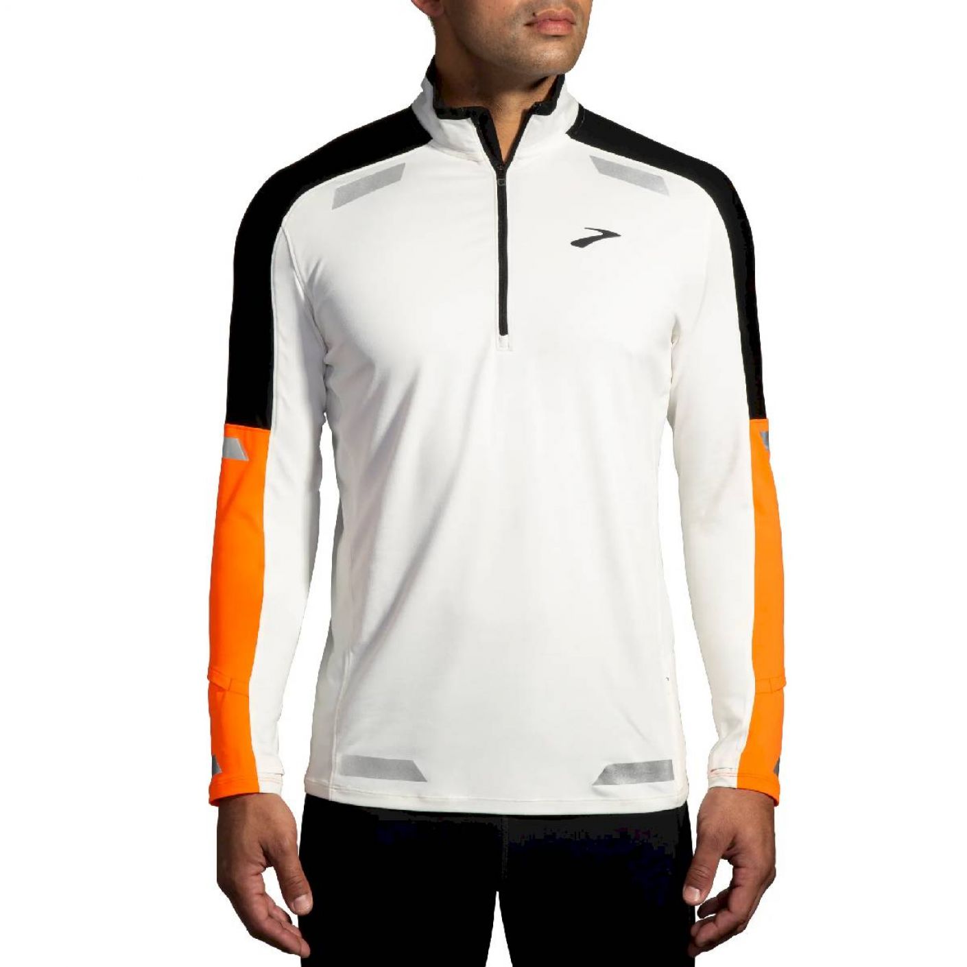 Brooks Run Visible 1/2 Zip 2.0 Ecru/Fluoro Flash/Black da Uomo
