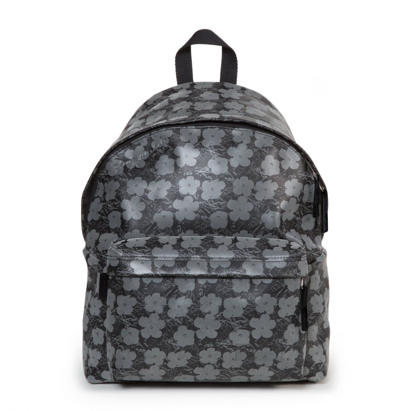 Eastpak – Andy Warhol – Blumenrucksack aus reflektierendem Leder in Schwarz