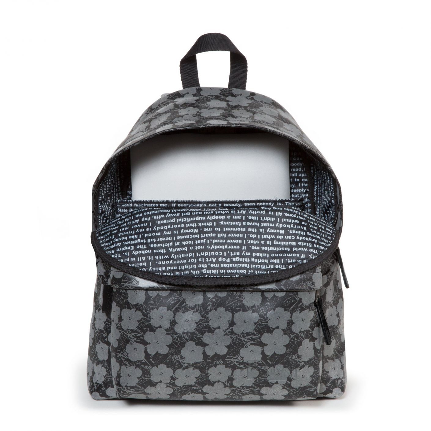 Eastpak Zaino Con fiori Andy Warhol in Pelle Riflettente Nero OUTLET