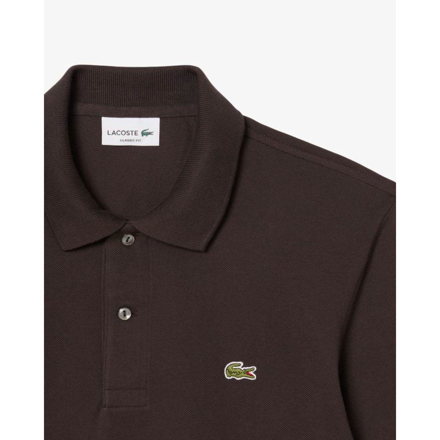 Lacoste Polo Manica Lunga 1312 Marrone-SKB da Uomo