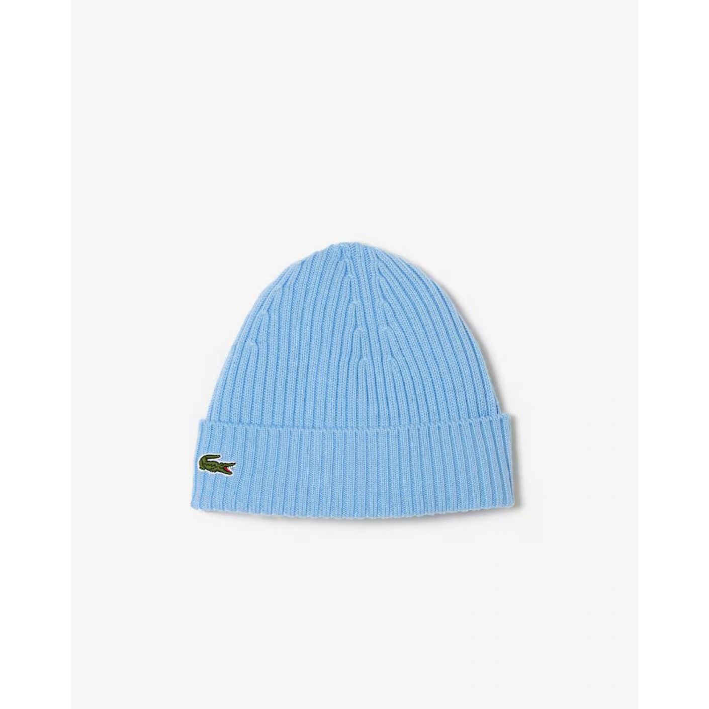 Lacoste Berretto in lana spazzolata a costine Blu Pastello
