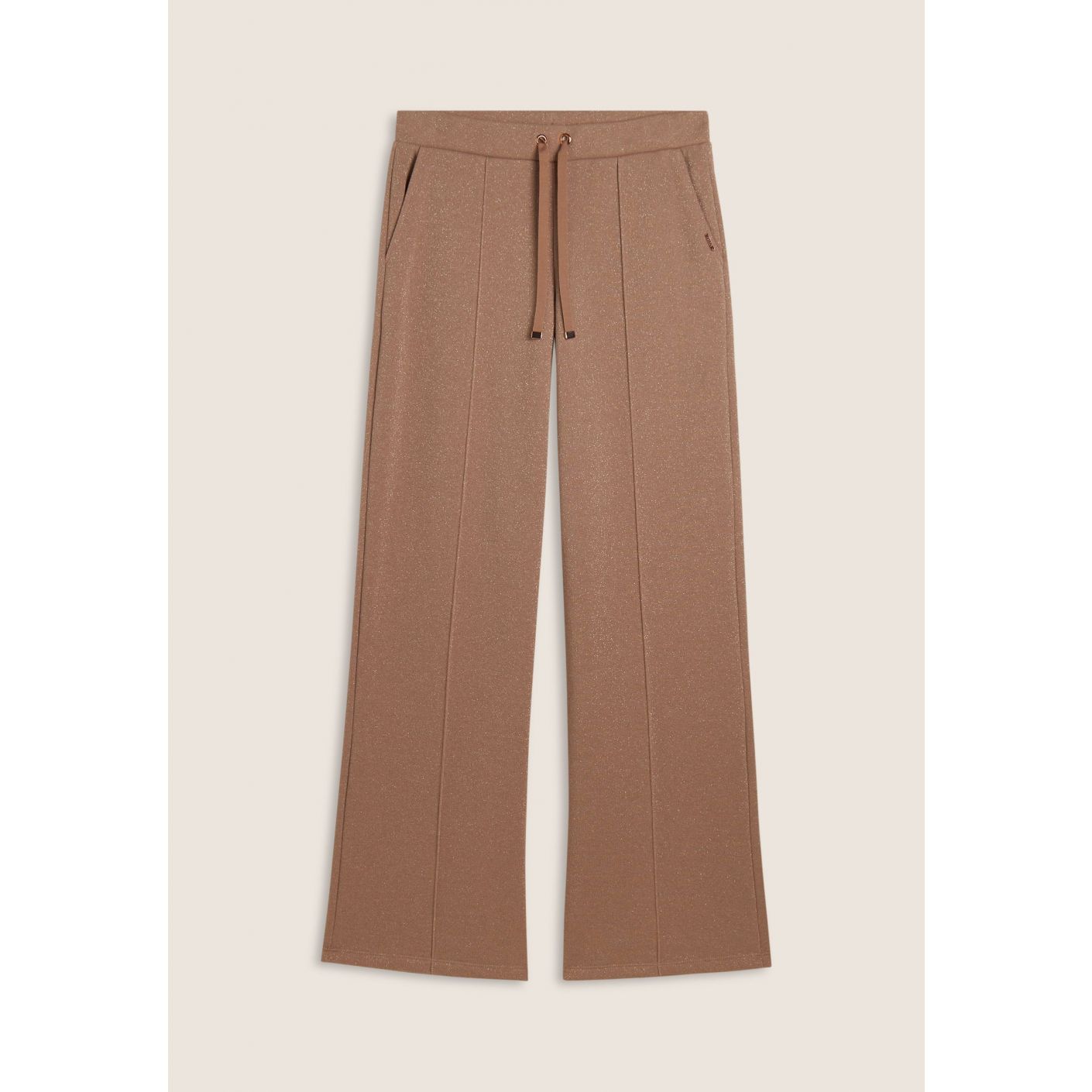 Freddy Wide Leg Hose Mélange Lurex Braun für Damen