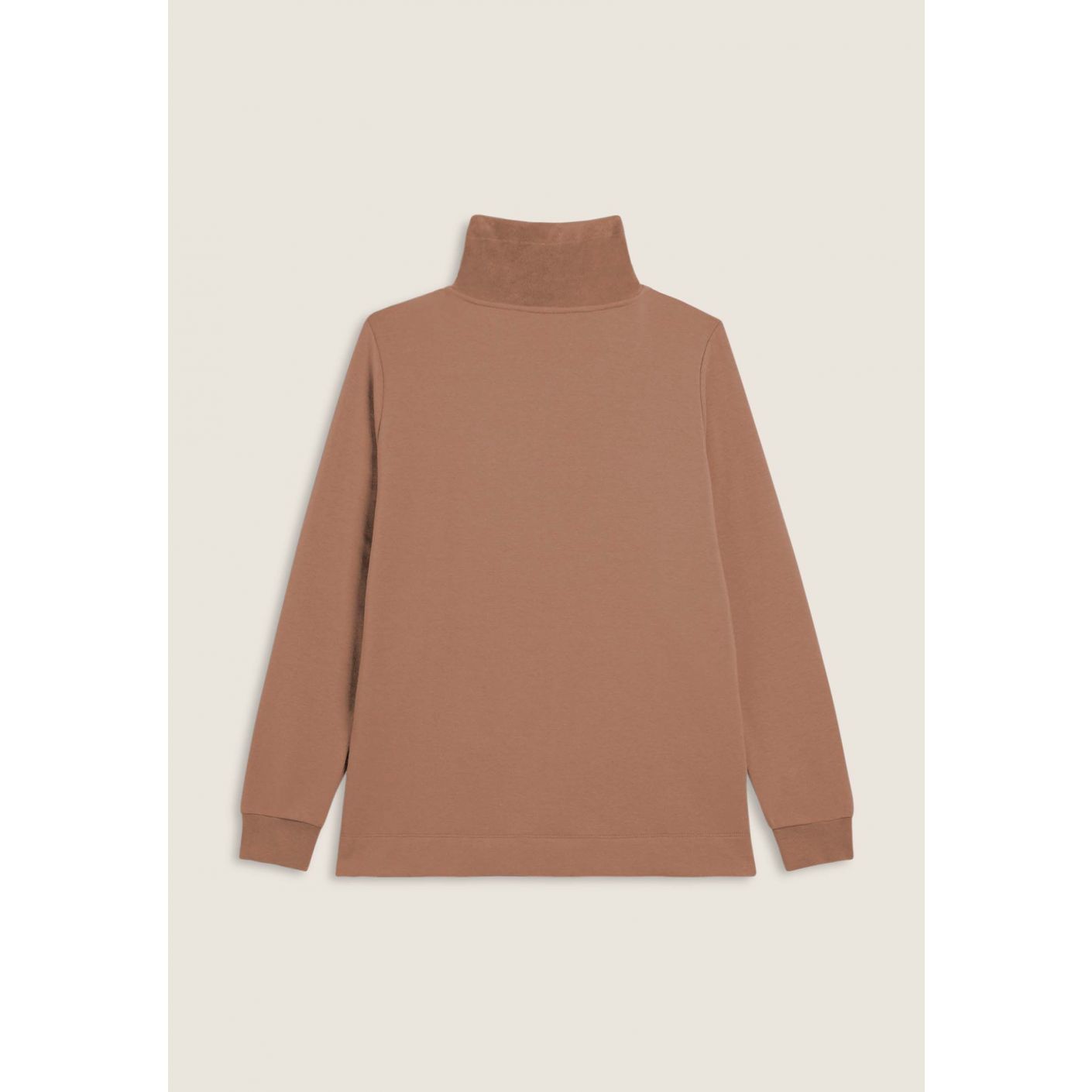 Freddy Felpa con zip e collo alto in velluto Marrone da Donna