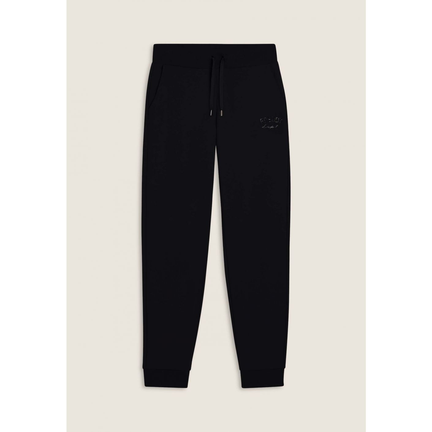 Freddy Damen – Schwarze Trainingshose mit Kordelzug und Bündchen